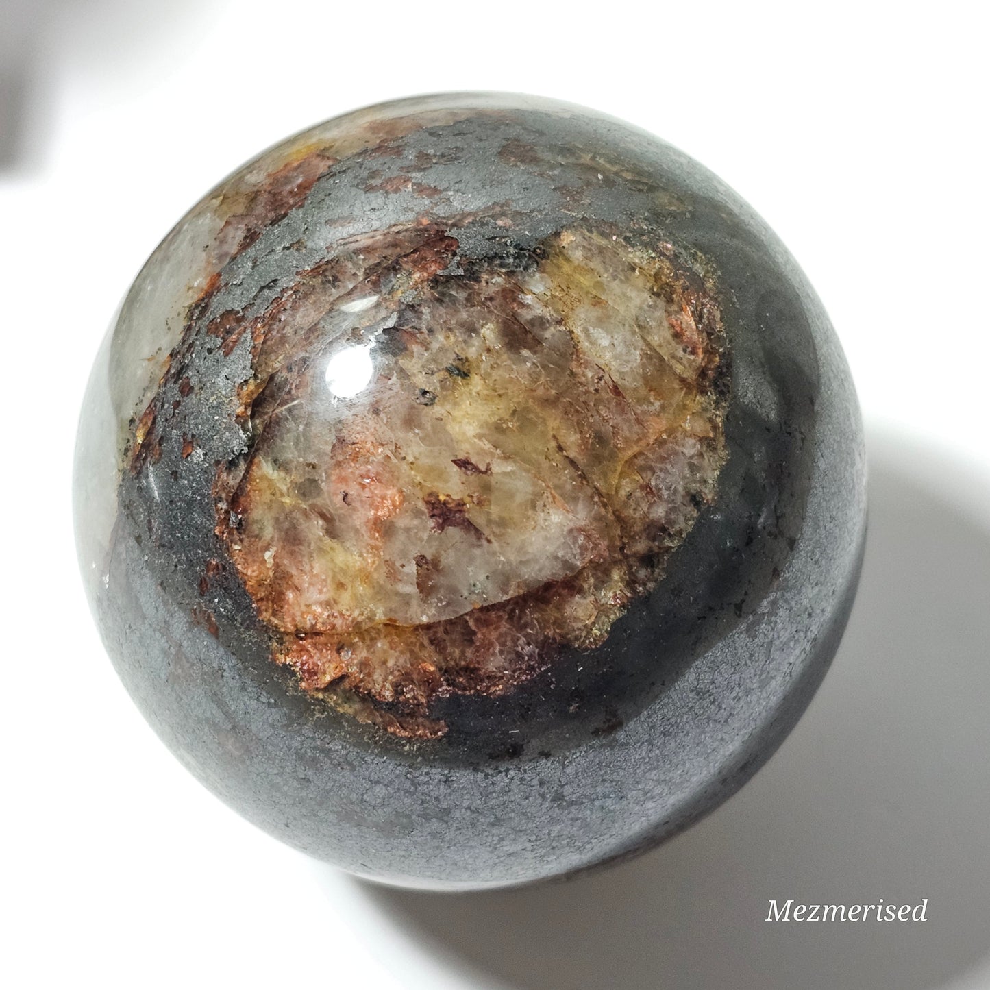 Golden Healer, Fire Quartz and Pyrite fusion sphere