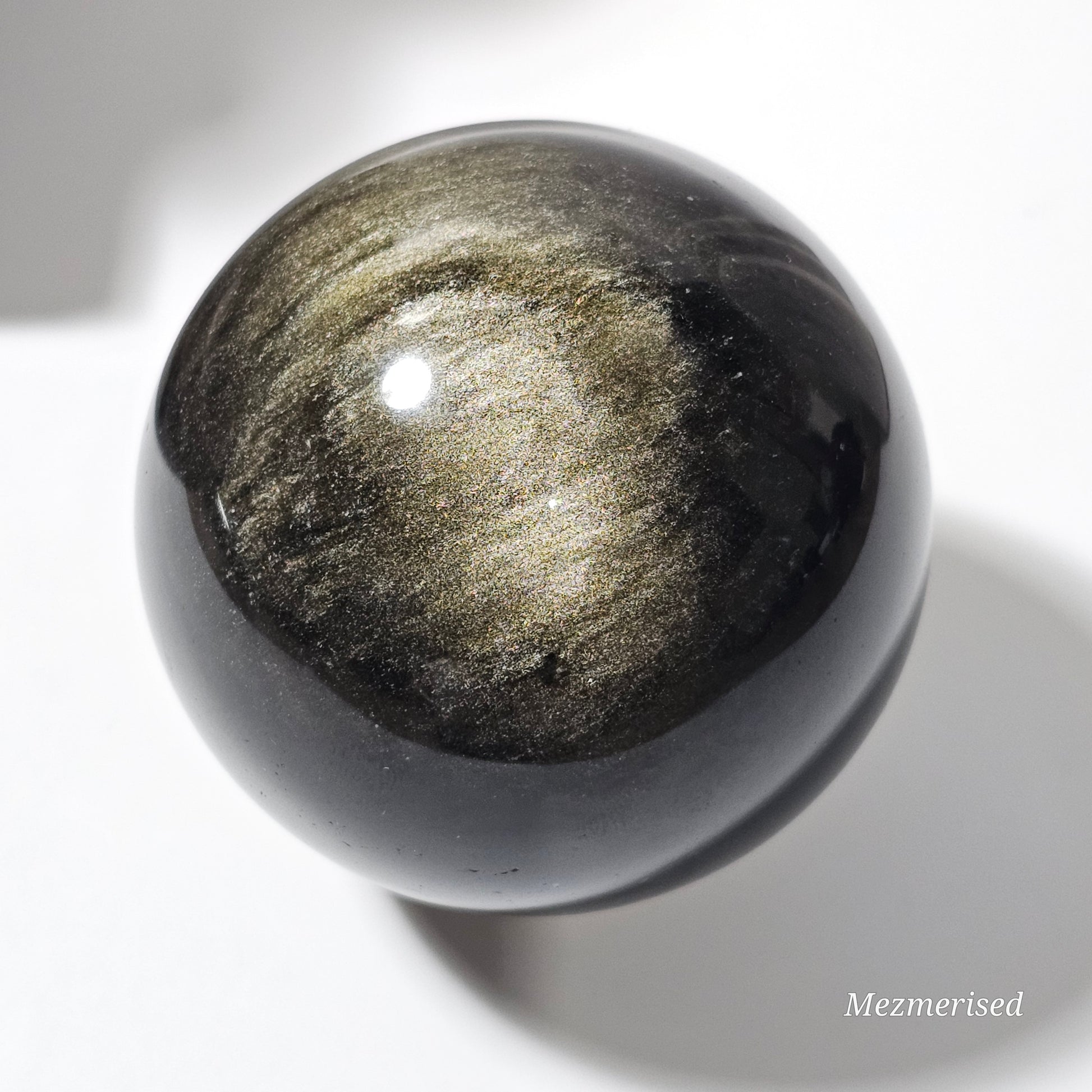 Gold Sheen Obsidian Sphere | 6.3cm diameter
