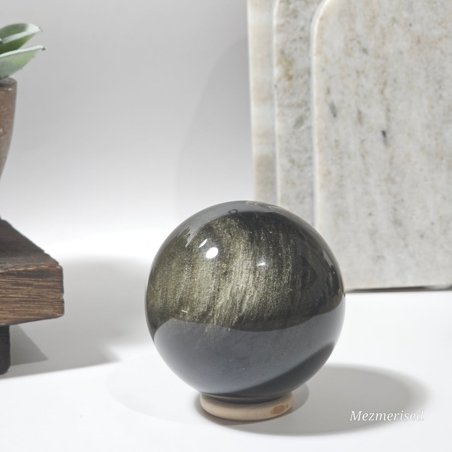 Gold Sheen Obsidian Sphere | 6.1cm diameter