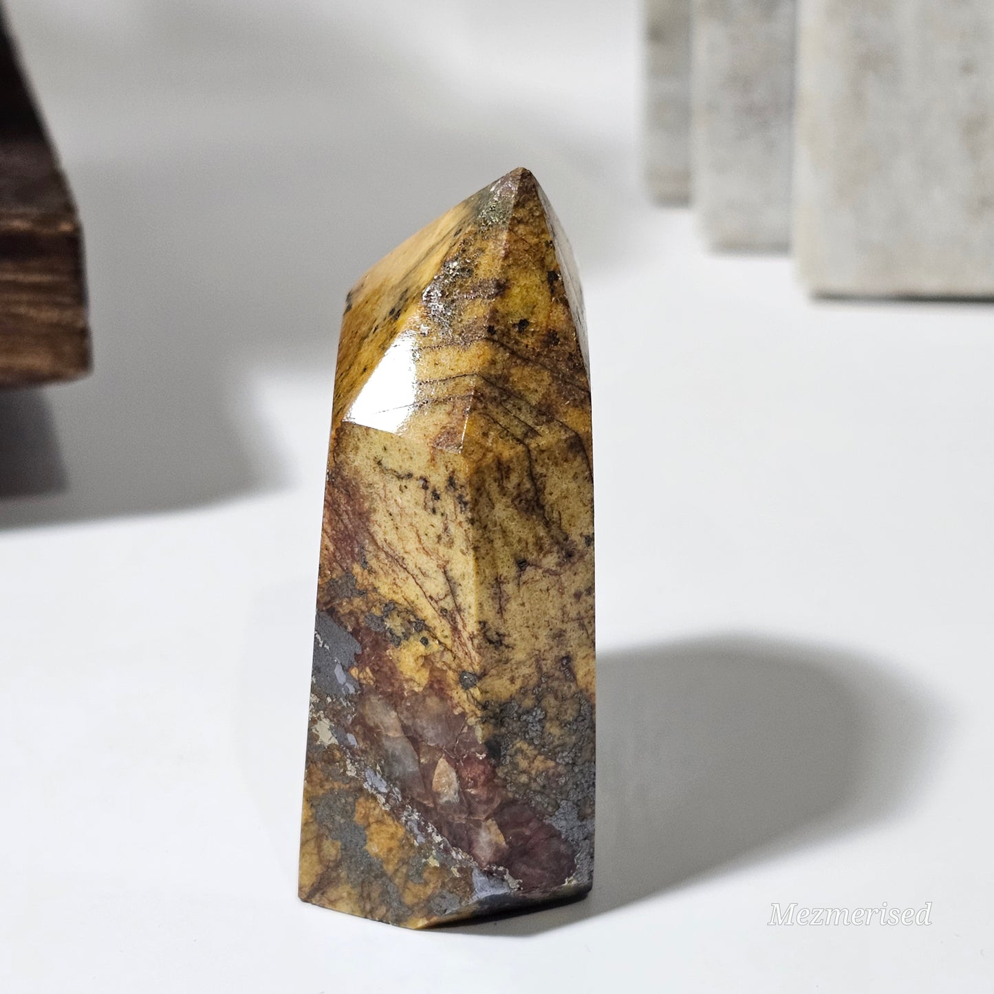 Golden Healer with Fire Quartz & Pyrite Tower