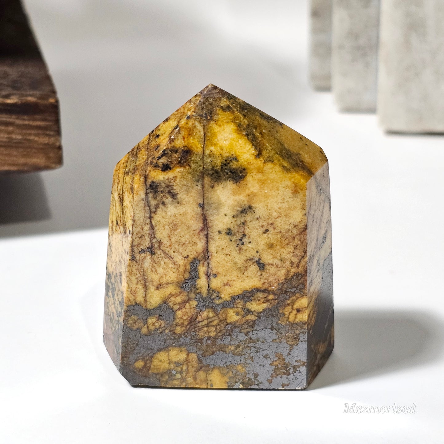 Golden Healer with Fire Quartz & Pyrite Tower