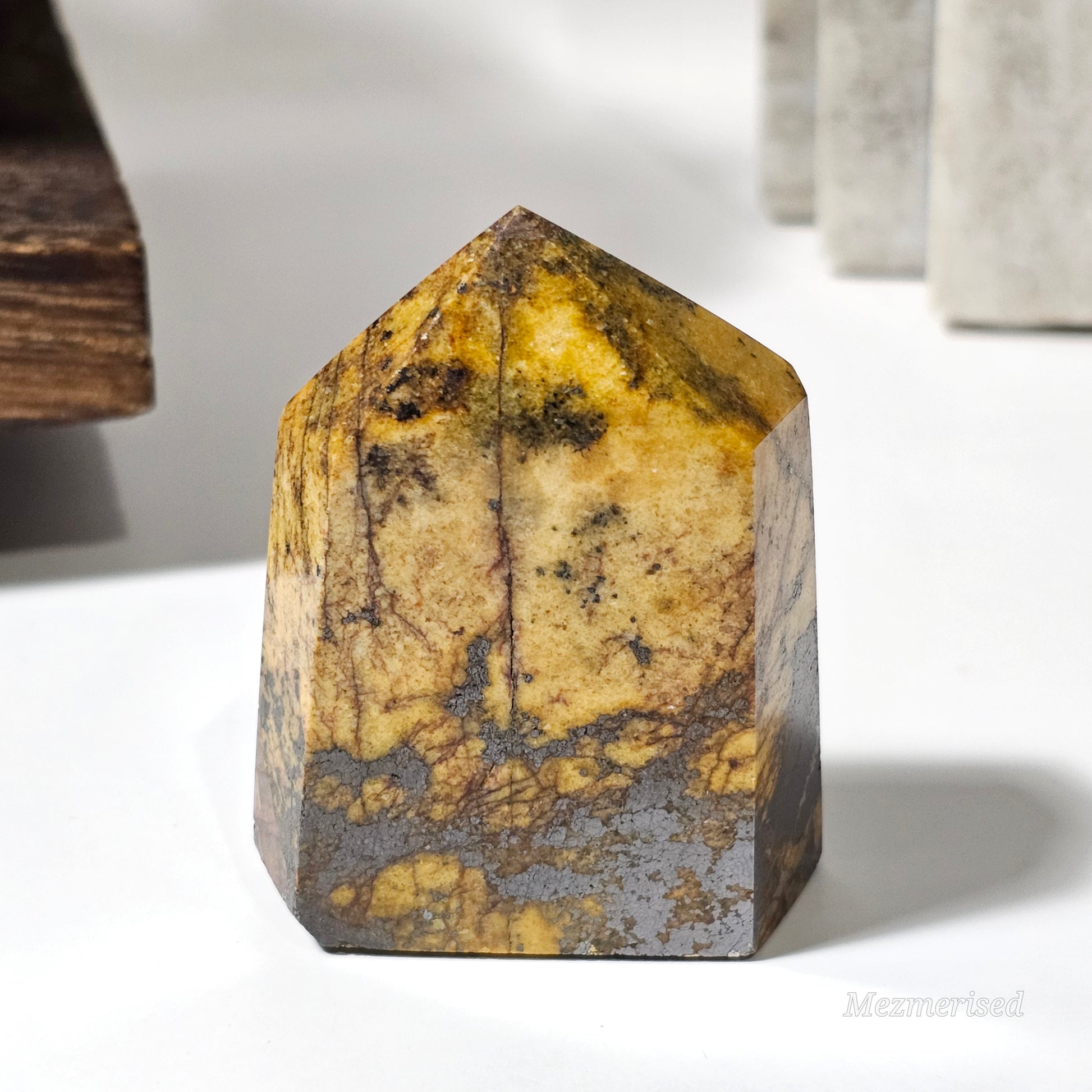 Golden Healer with Fire Quartz & Pyrite Tower