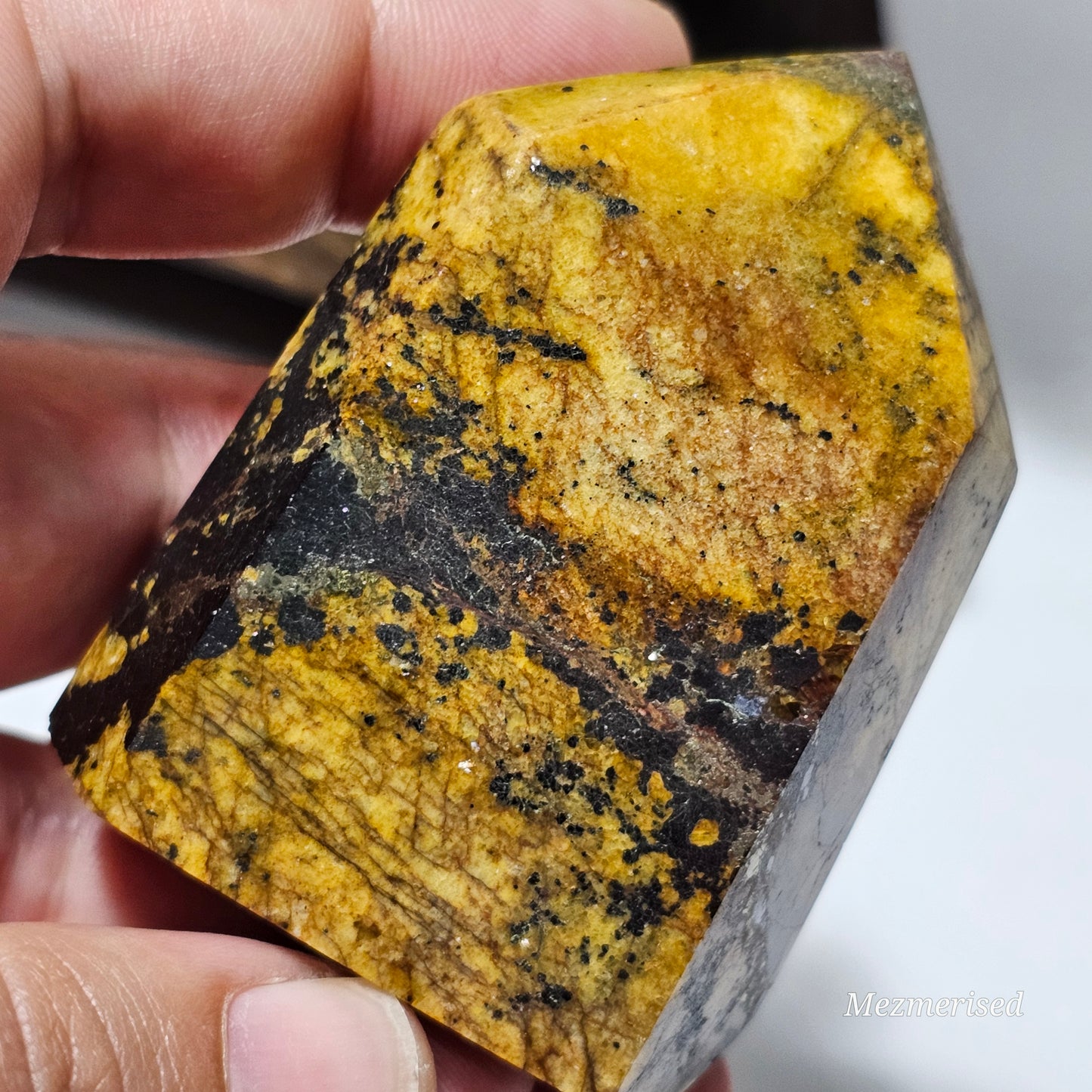 Golden Healer with Fire Quartz & Pyrite Tower