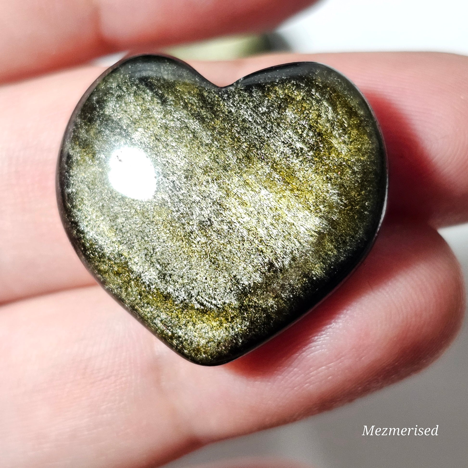Gold Sheen Obsidian Heart Carvings