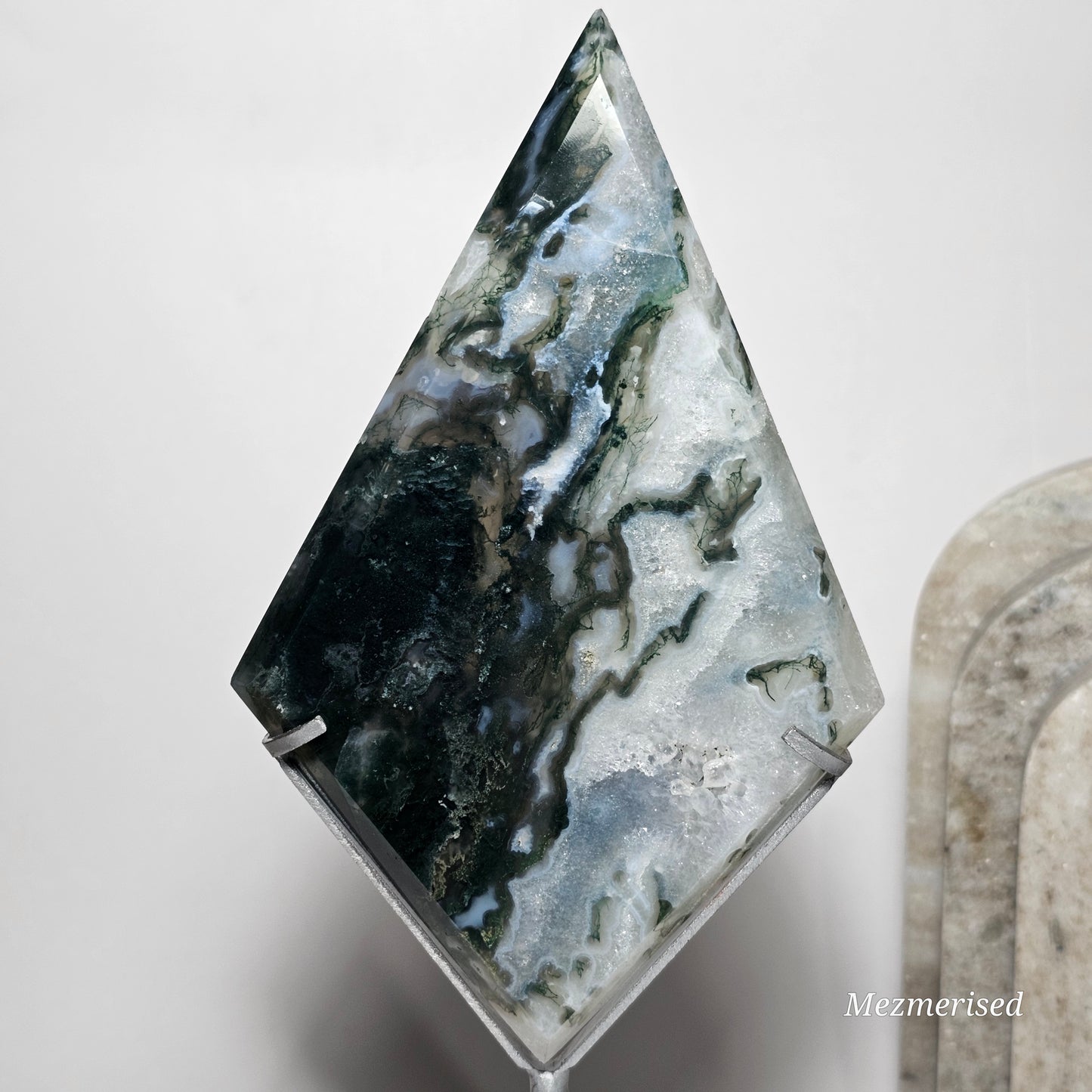 Moss Agate Kite With Stand