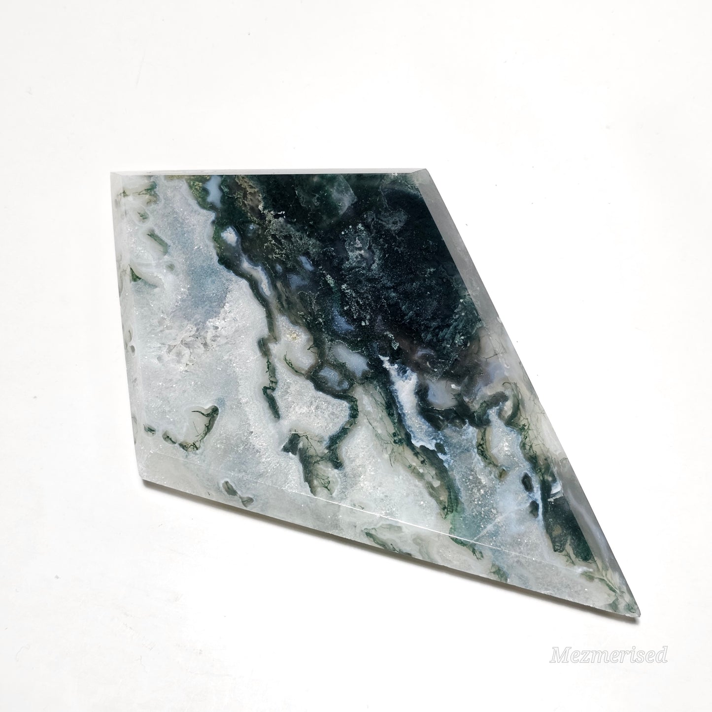 Moss Agate Kite With Stand