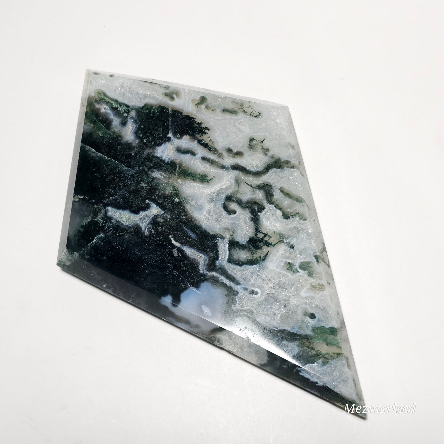 Moss Agate Kite With Stand