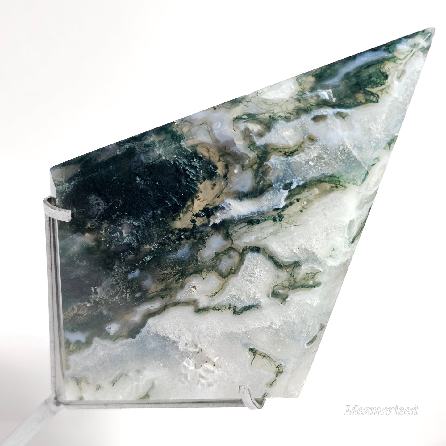Moss Agate Kite With Stand