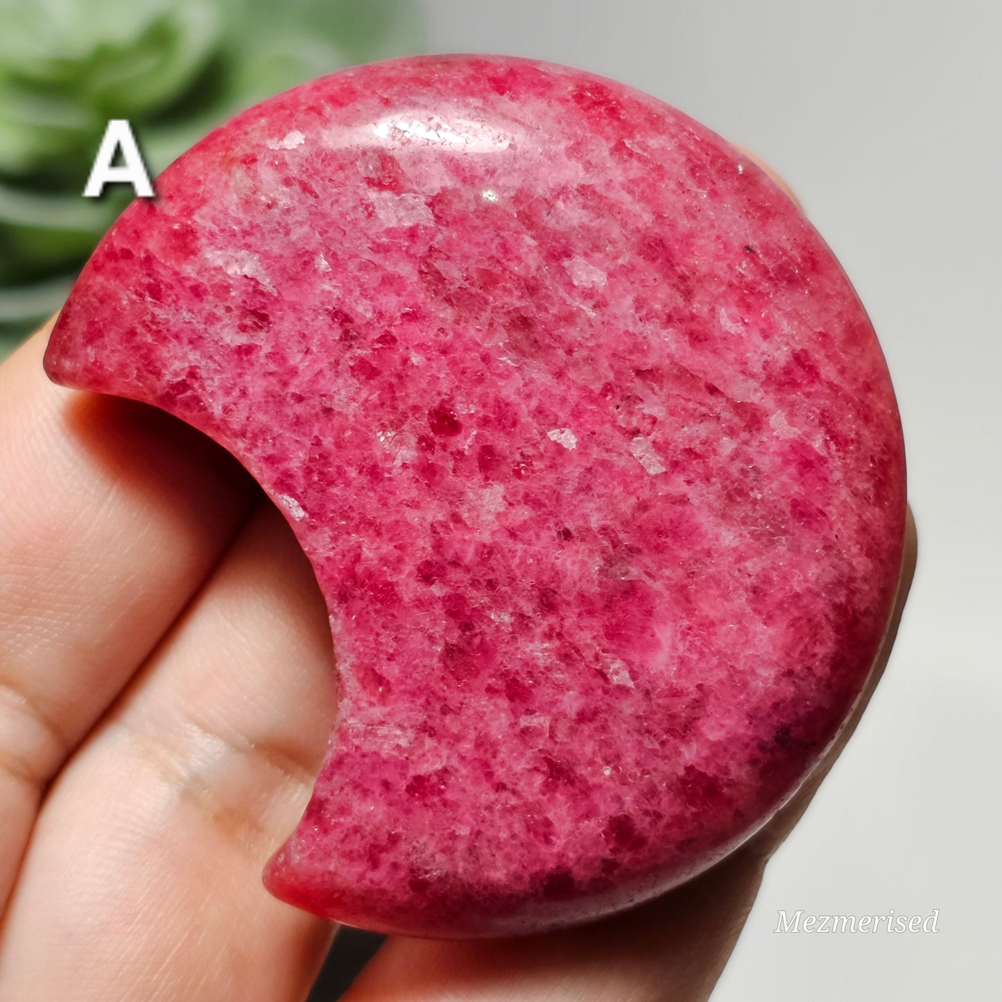 High Quality Rhodonite Crescent Moon Carvings