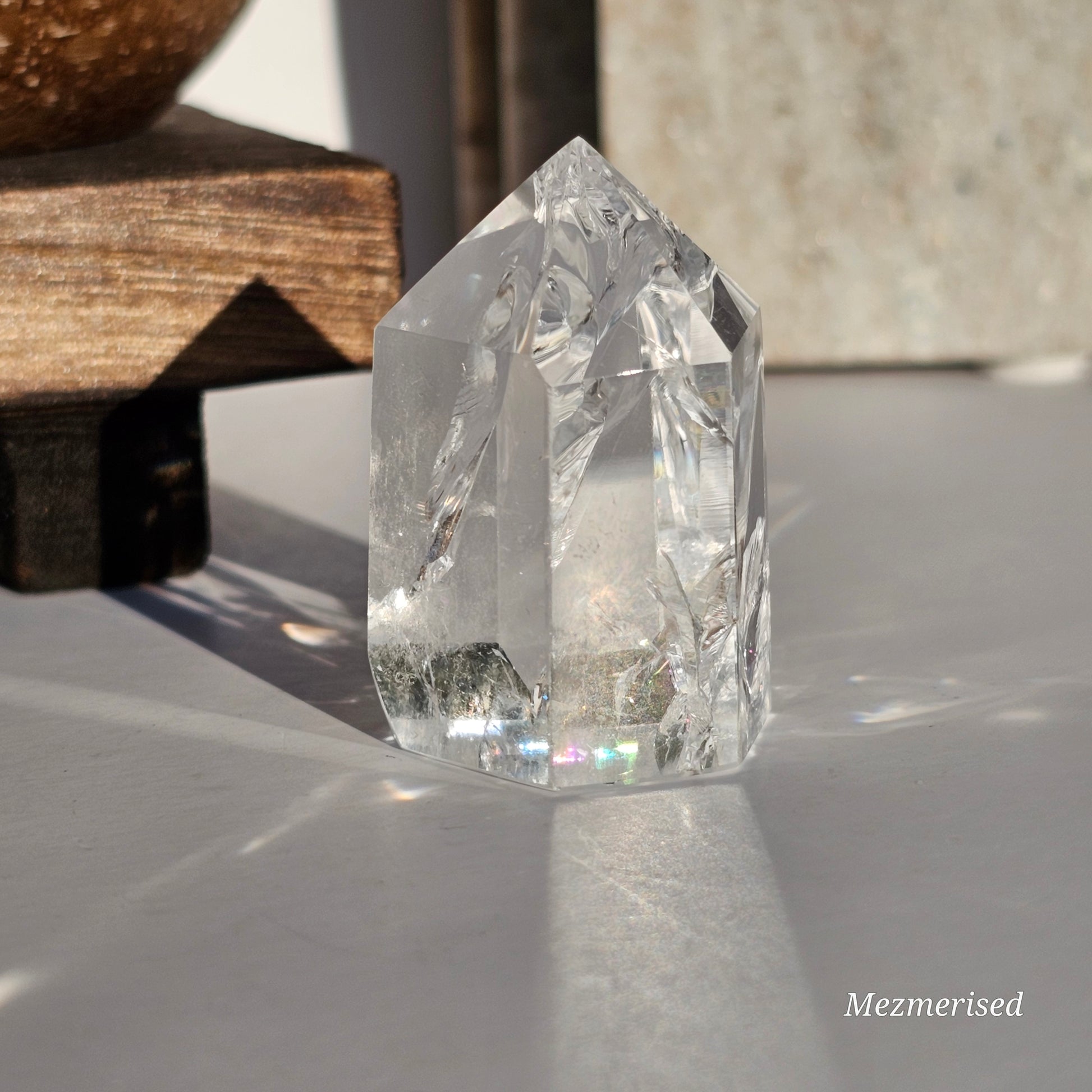 Rainbow Clear Quartz Tower | D