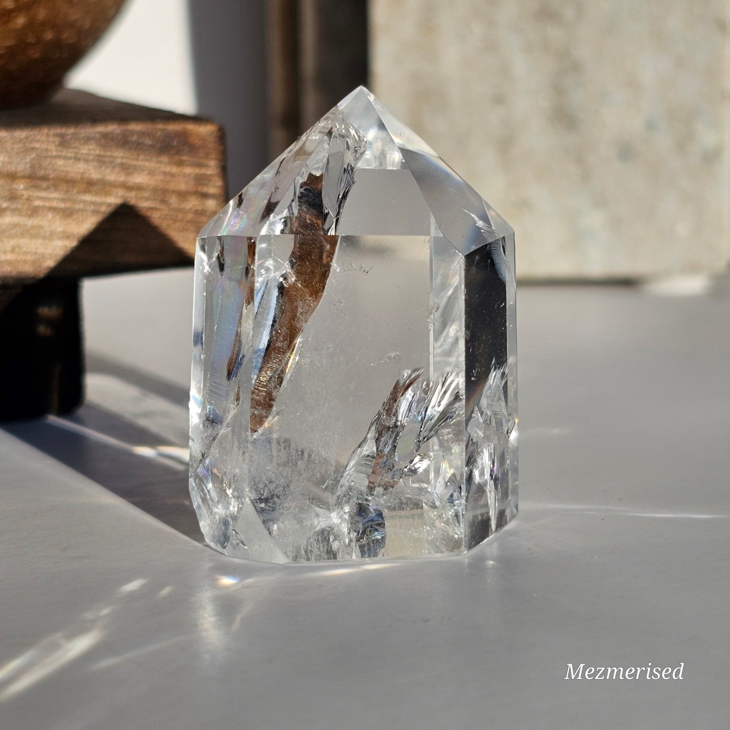 Rainbow Clear Quartz Tower | D