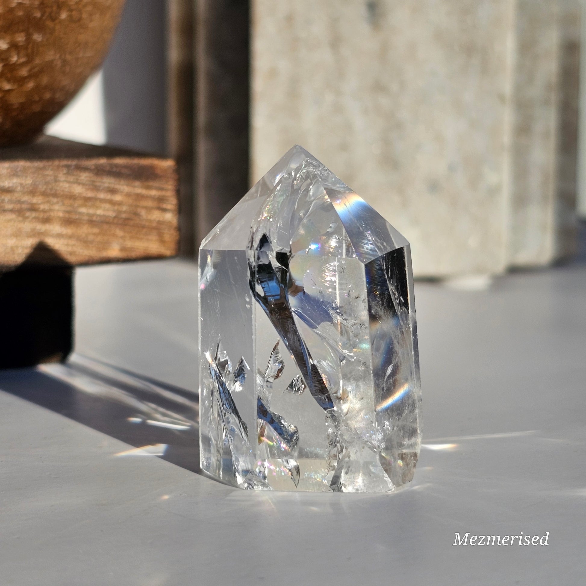 Rainbow Clear Quartz Tower | D