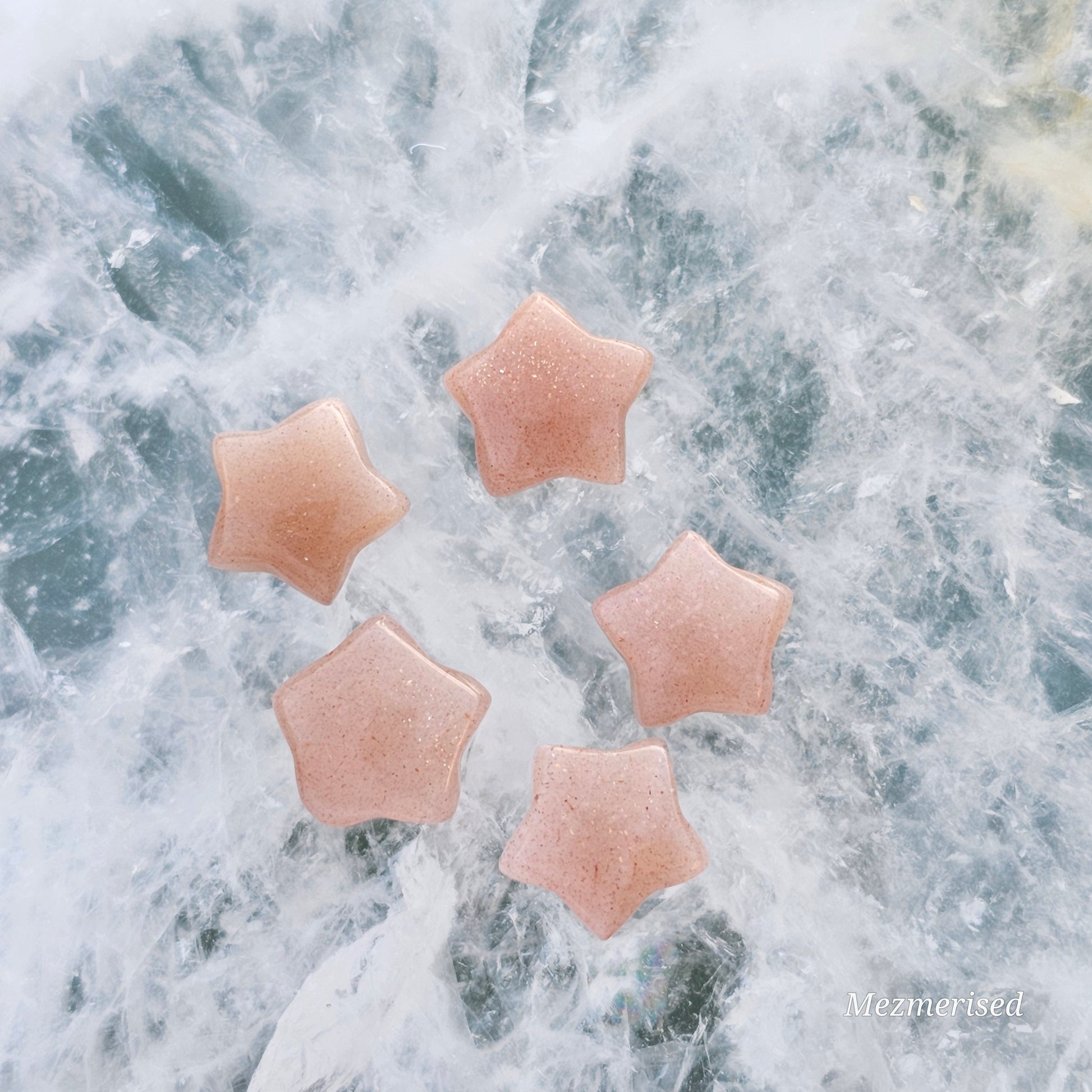 Miniature Sunstone Star Carvings