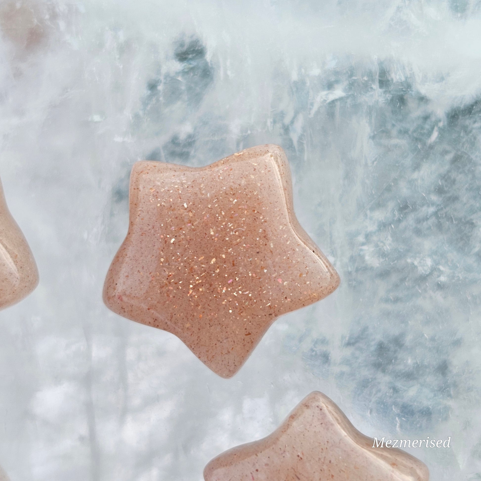 Miniature Sunstone Star Carvings