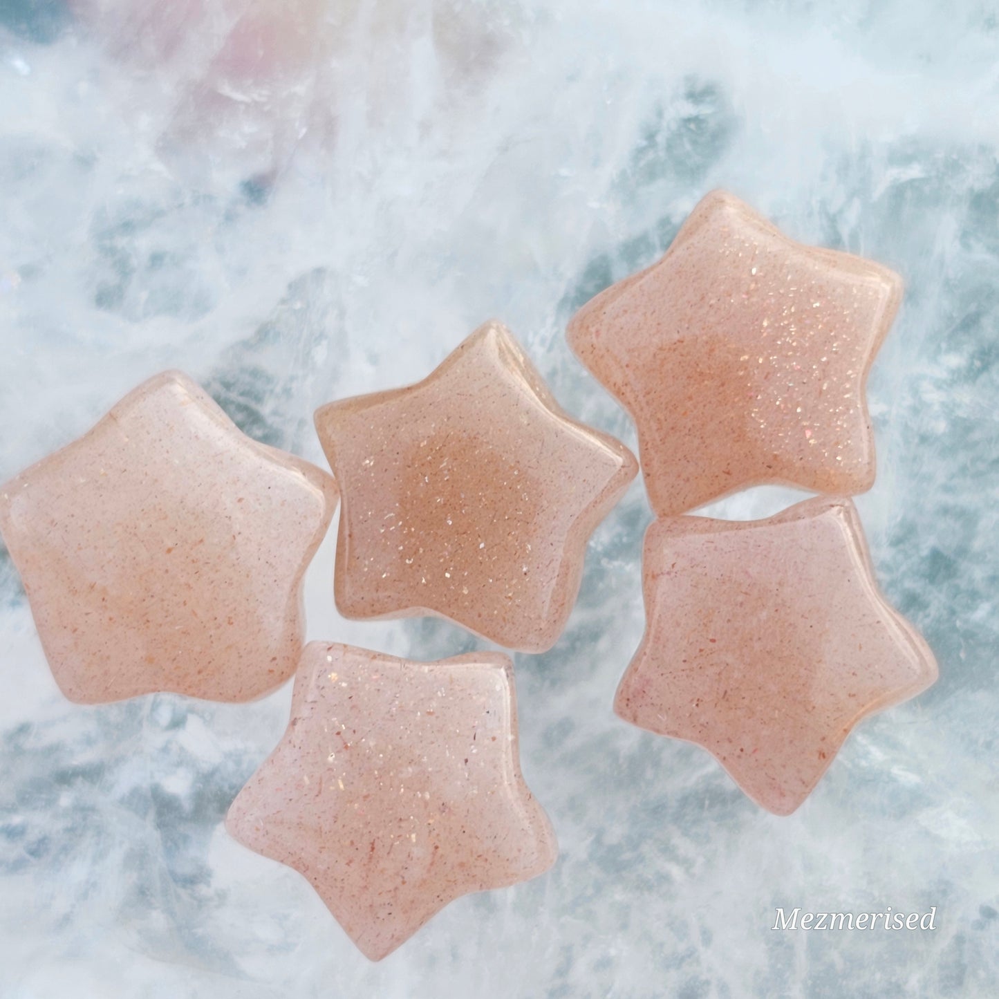 Miniature Sunstone Star Carvings