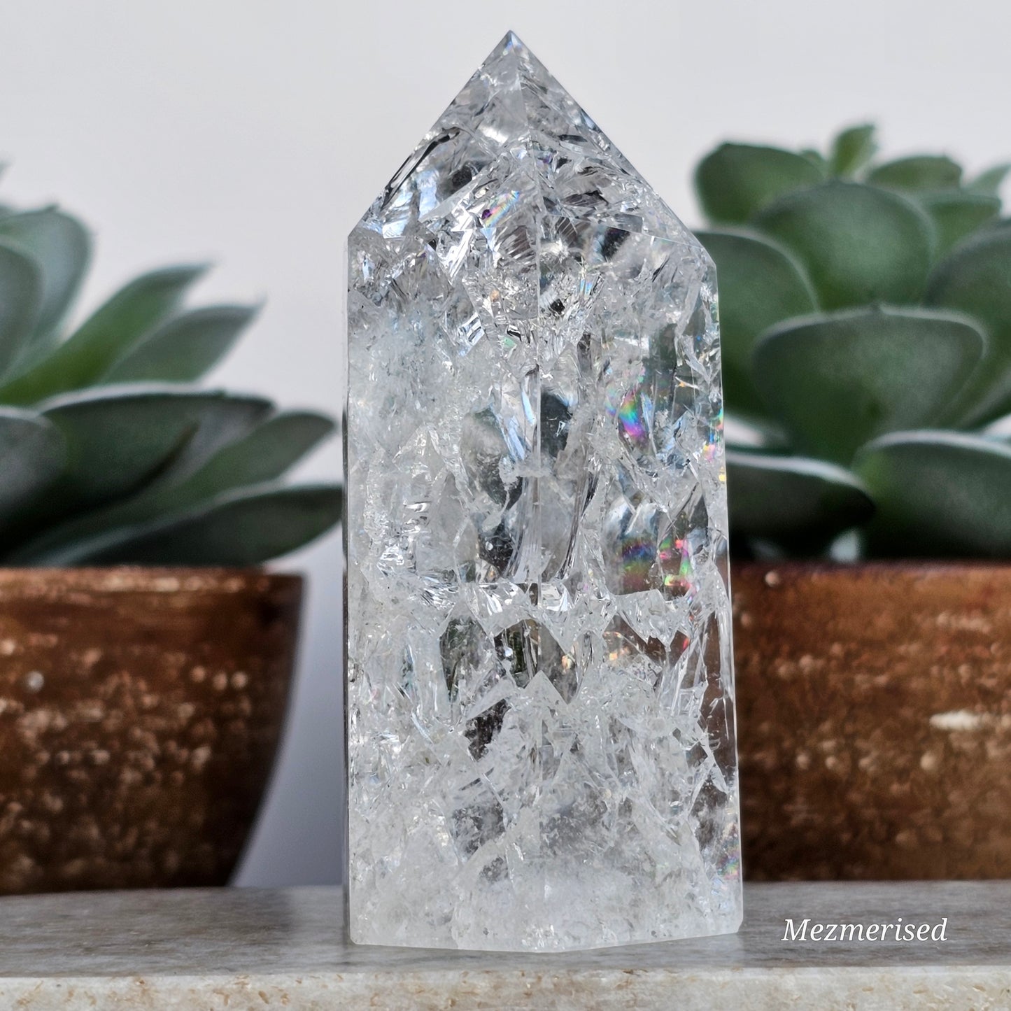 Crackle Quartz (Fire & Ice) Tower | E