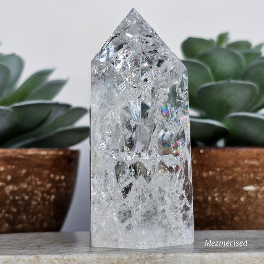 Crackle Quartz (Fire & Ice) Tower | E