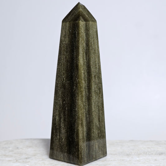 Gold Sheen Obsidian Obelisk | Imperfect