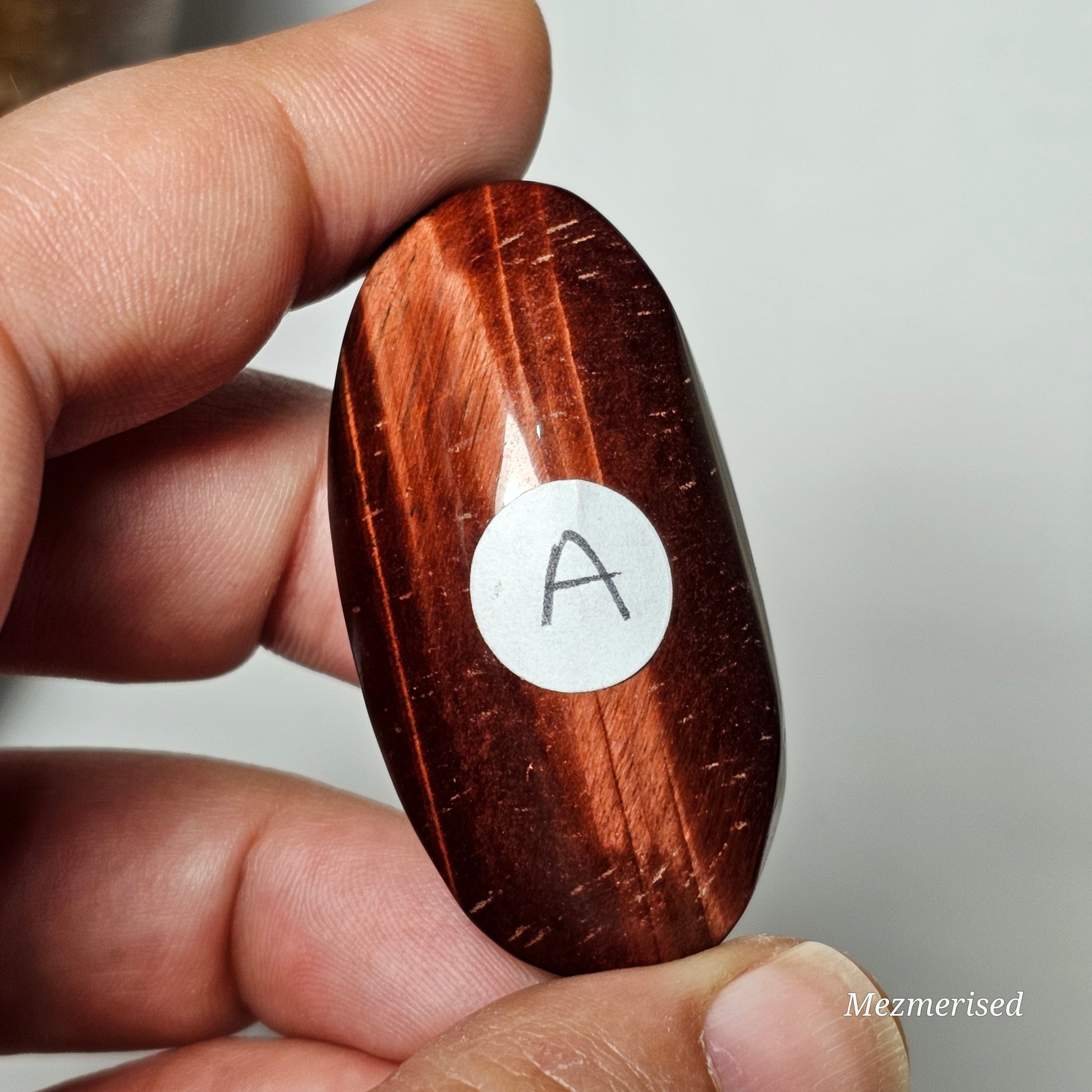 Red Tiger's Eye Palm Stones | A-E