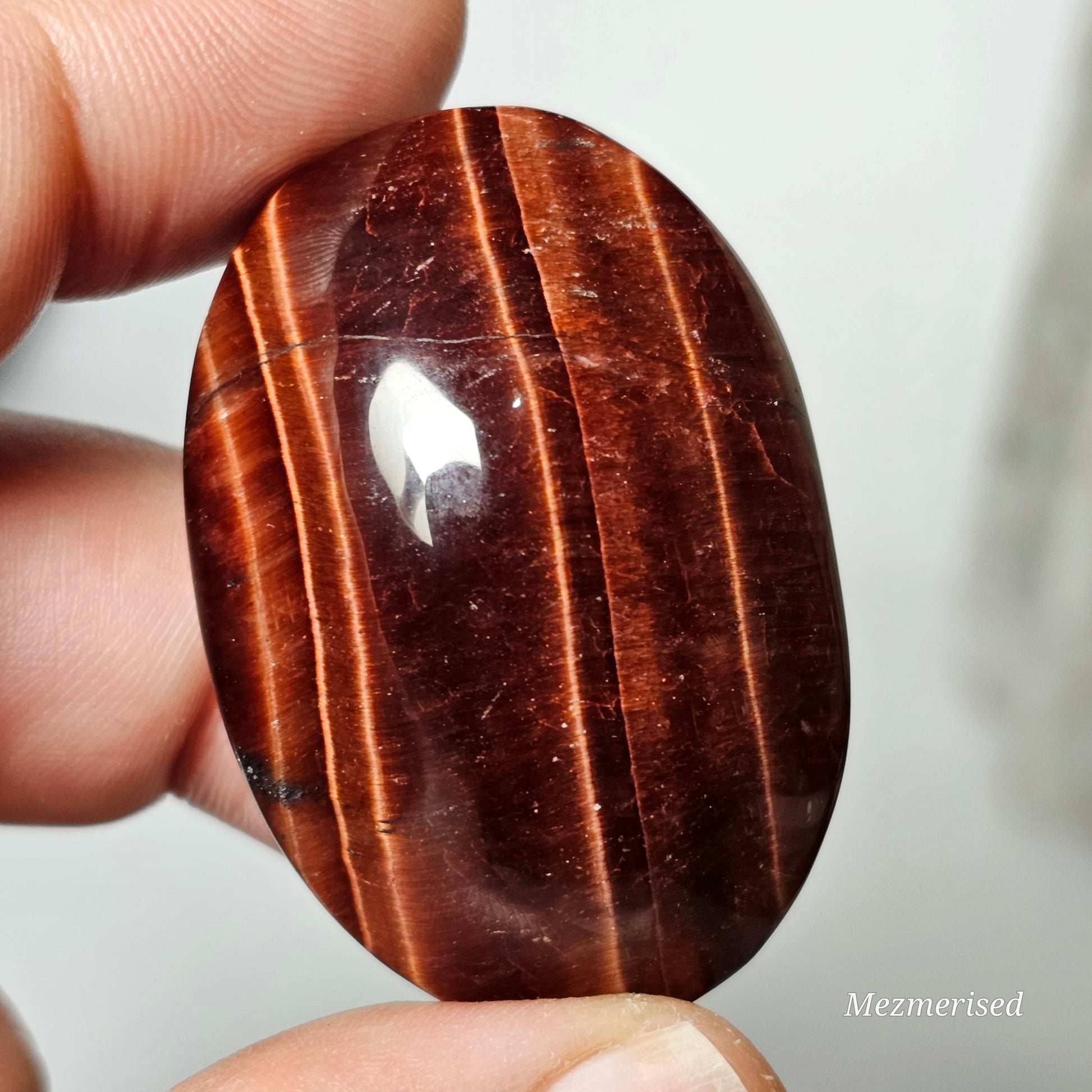 Red Tiger's Eye Palm Stones | A-E