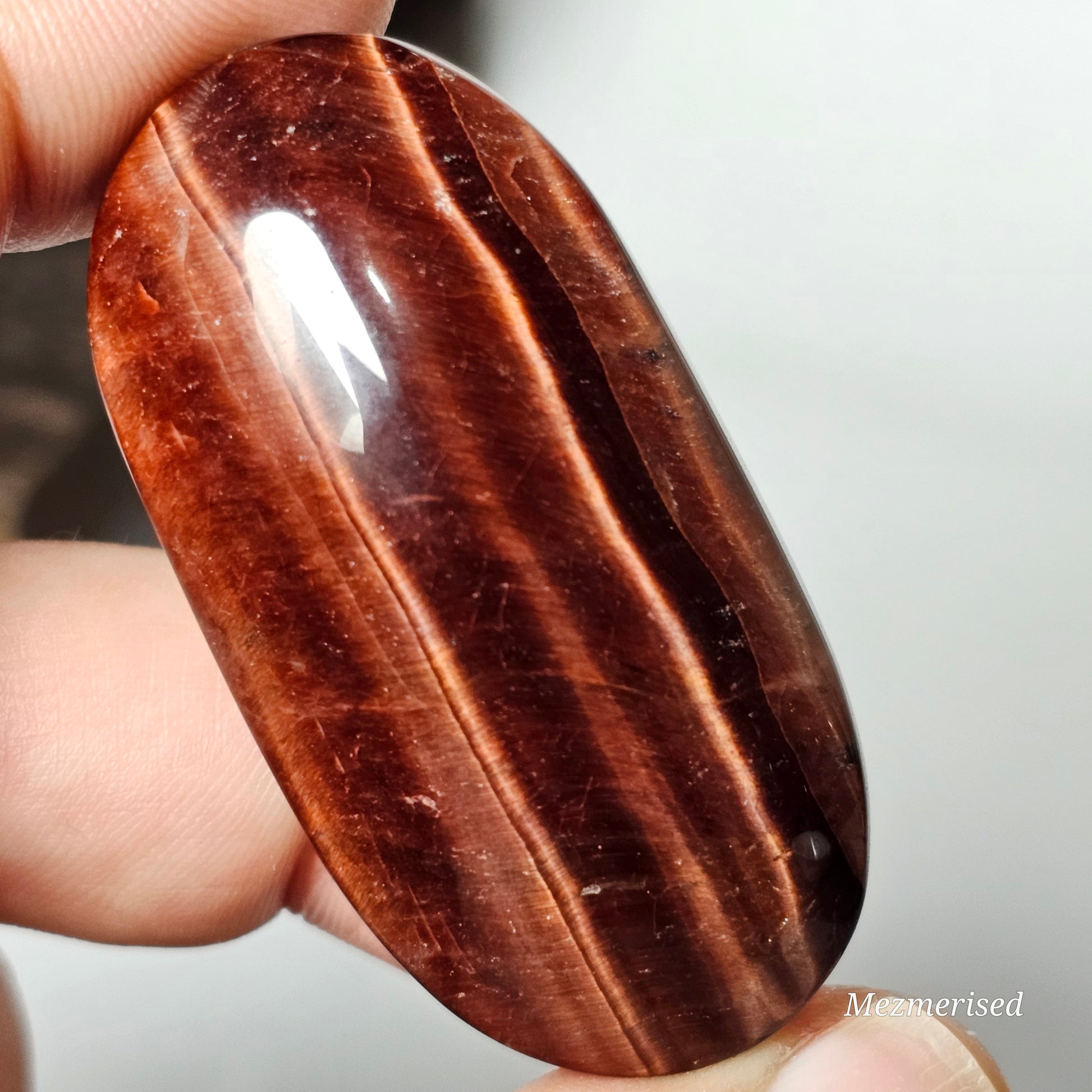 Red Tiger's Eye Palm Stones | F-J