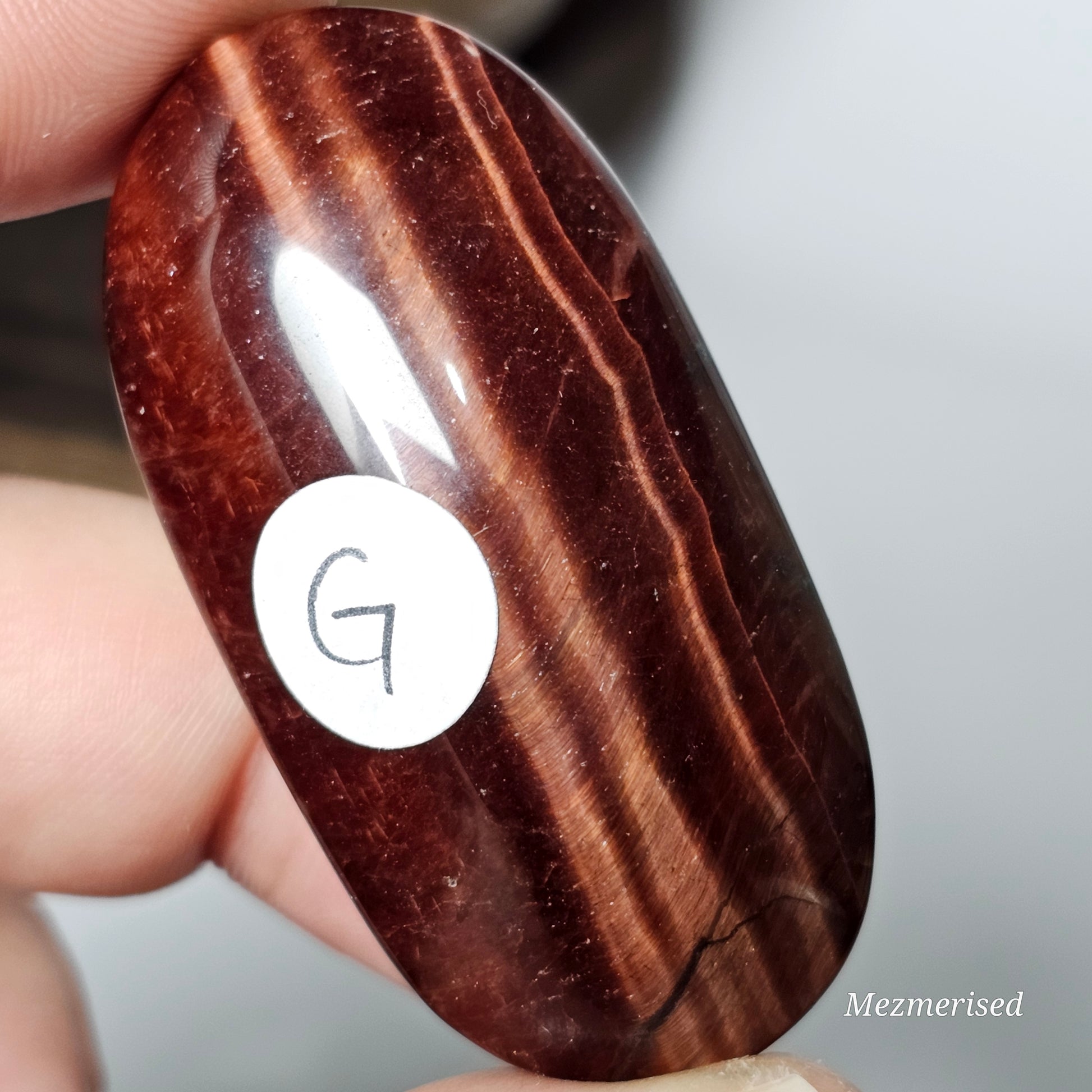 Red Tiger's Eye Palm Stones | F-J