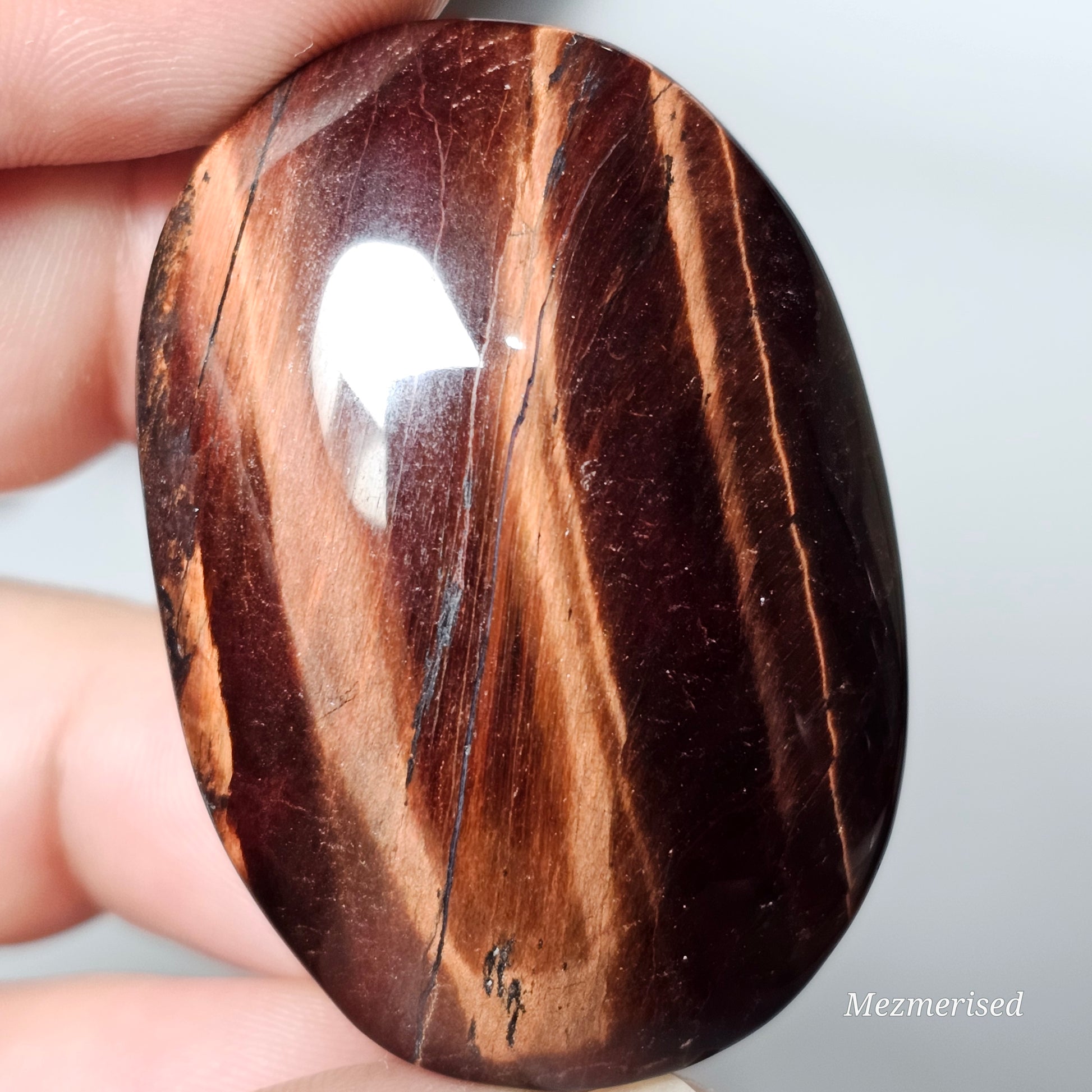Red Tiger's Eye Palm Stones | F-J
