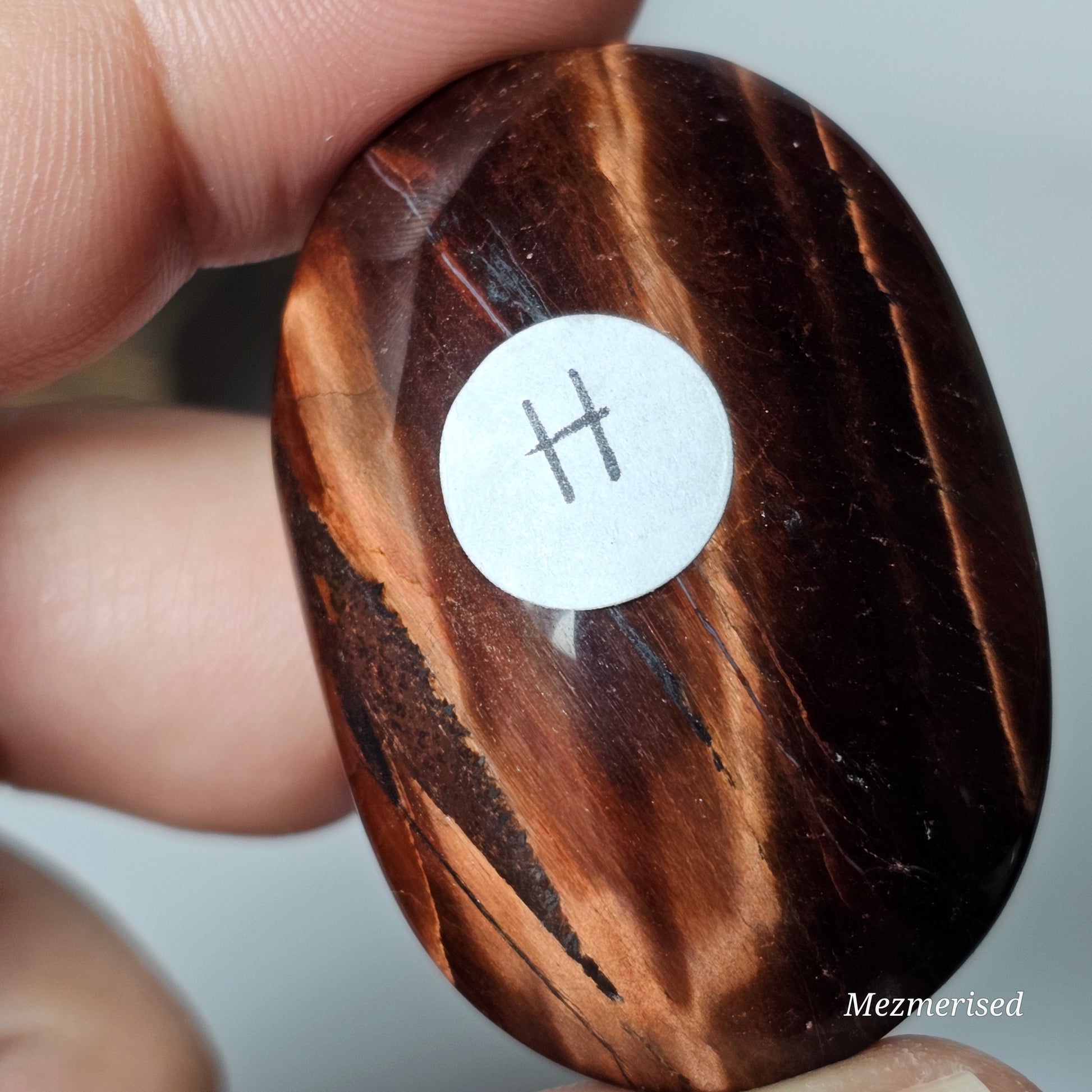 Red Tiger's Eye Palm Stones | F-J
