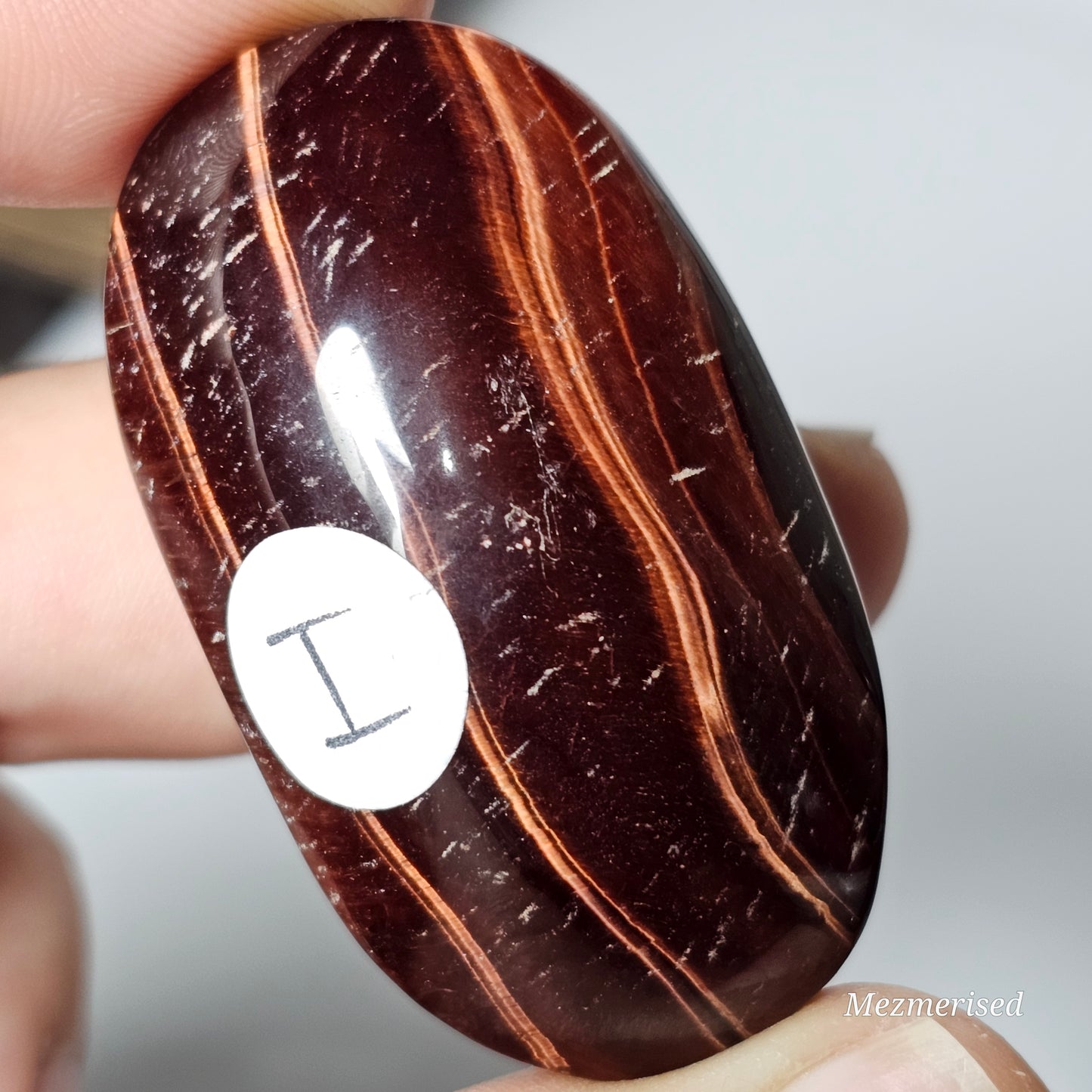 Red Tiger's Eye Palm Stones | F-J