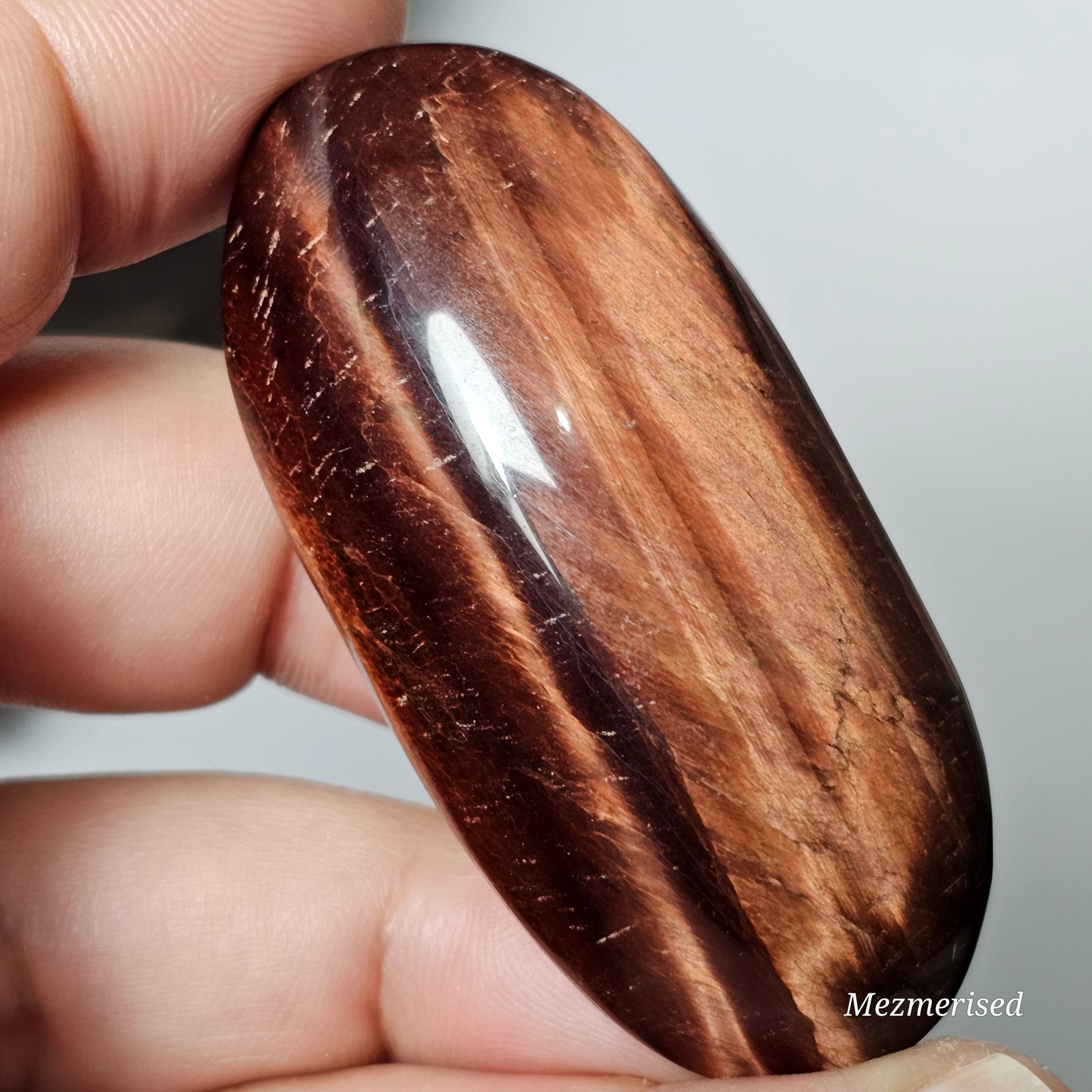 Red Tiger's Eye Palm Stones | F-J