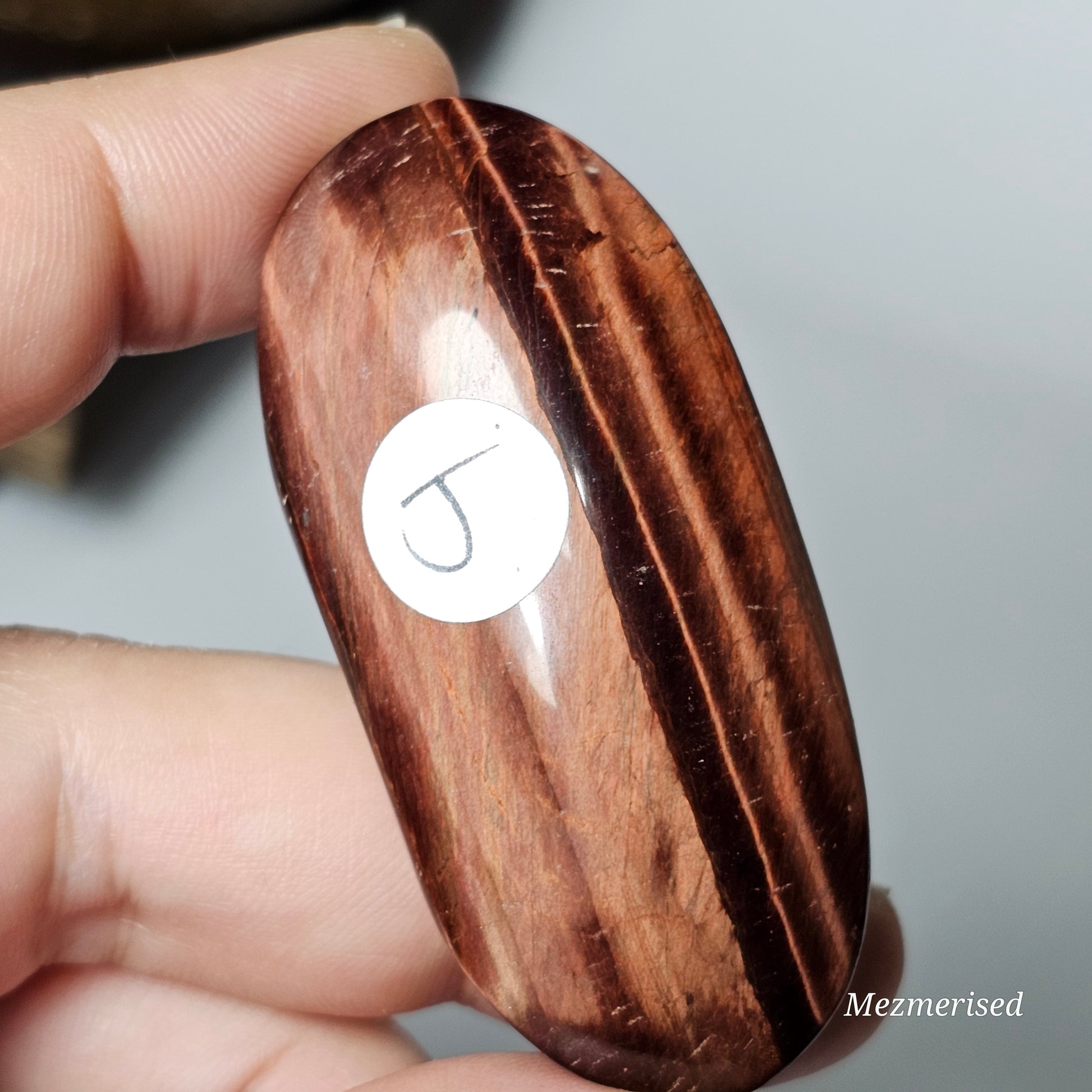 Red Tiger's Eye Palm Stones | F-J