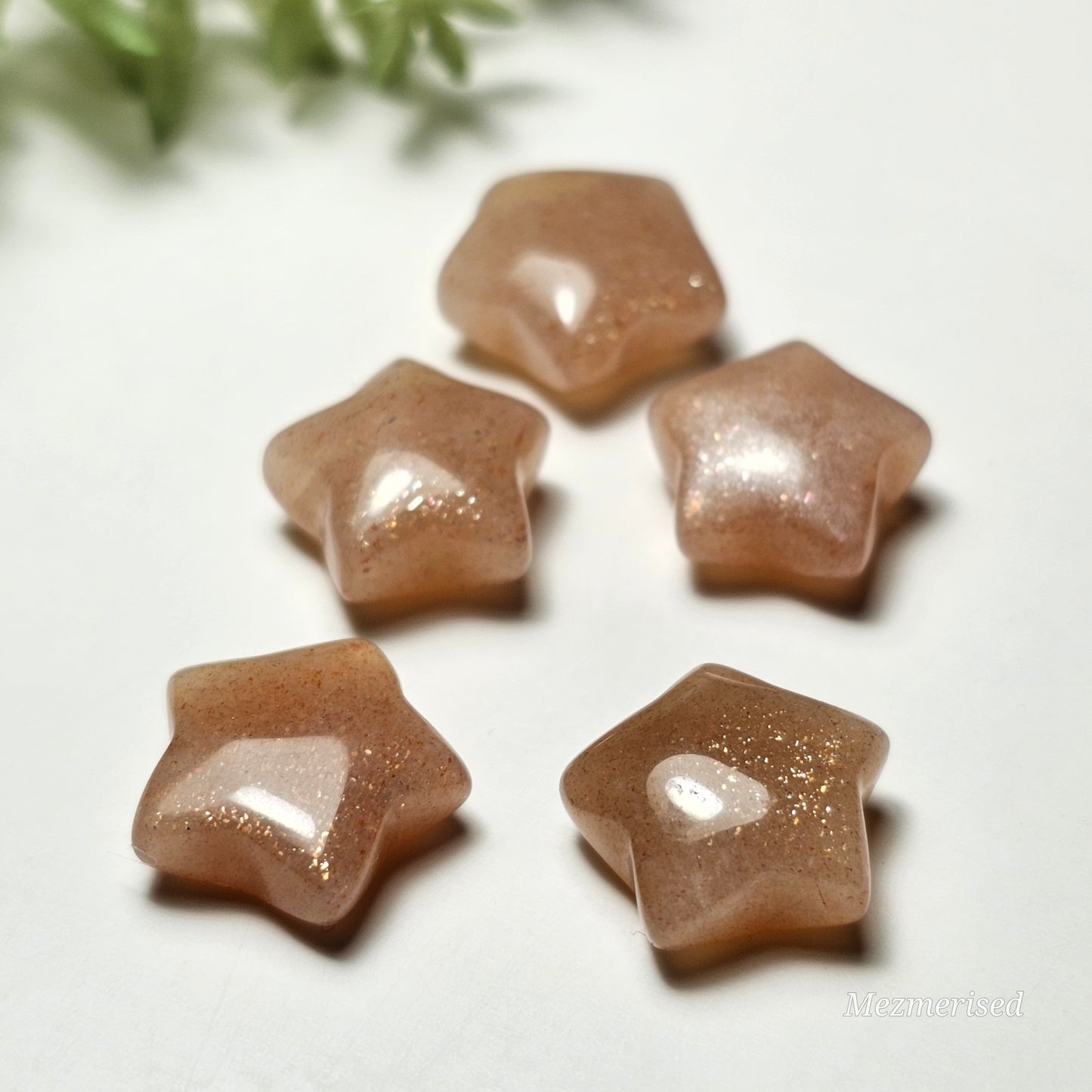 Miniature Sunstone Star Carvings