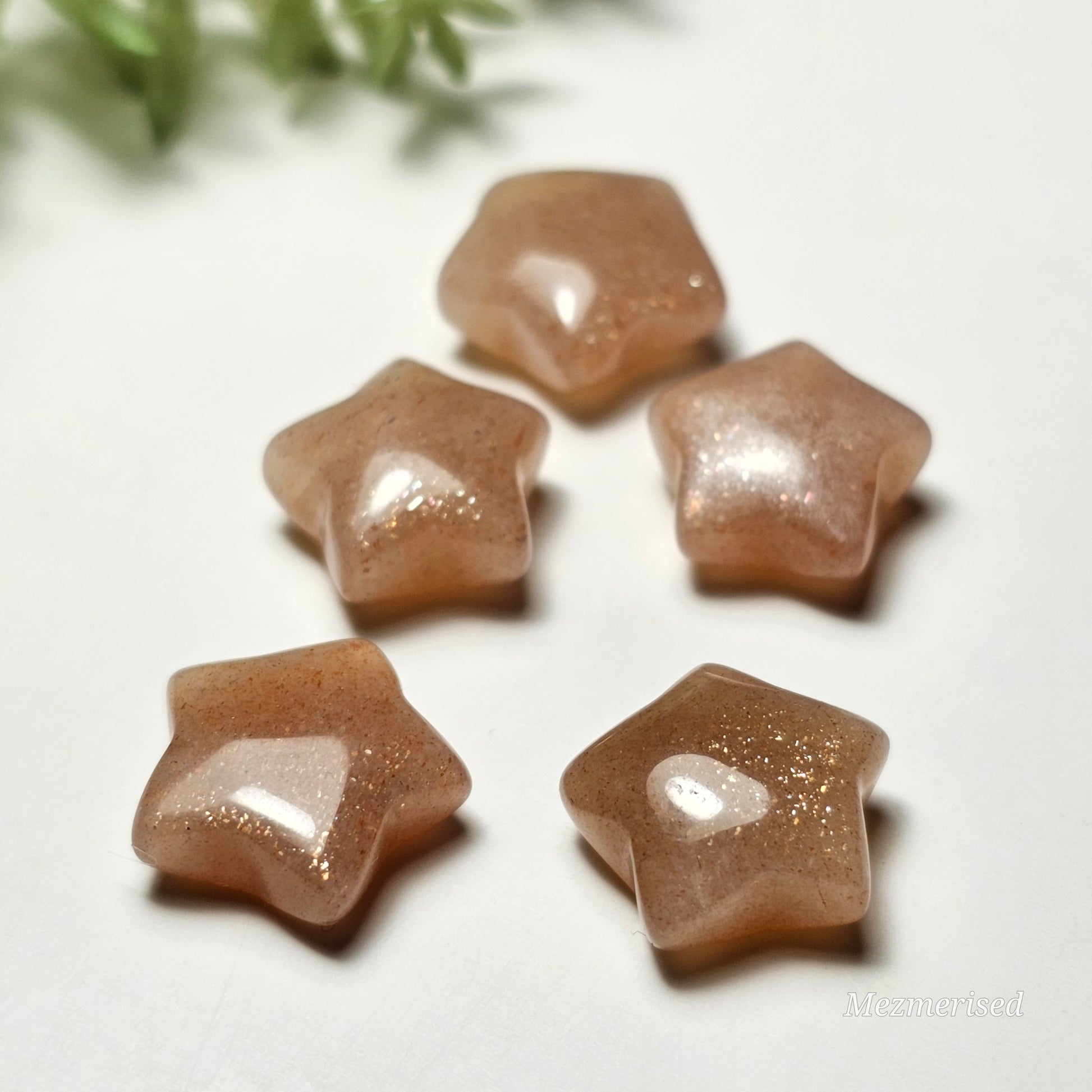 Miniature Sunstone Star Carvings