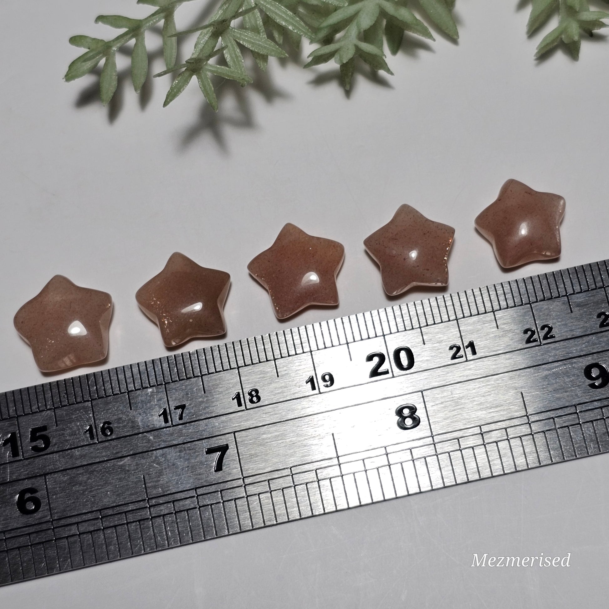 Miniature Sunstone Star Carvings