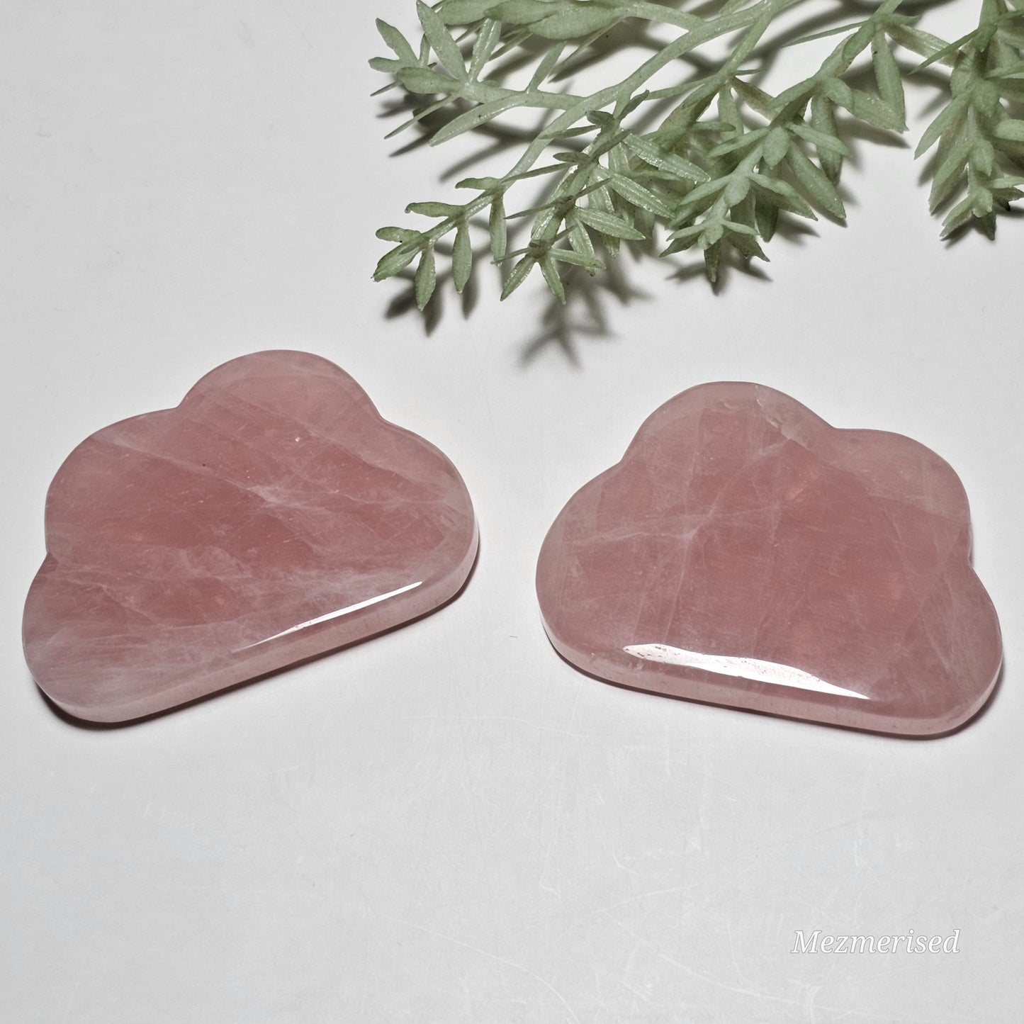 Rose Quartz Cloud Carvings