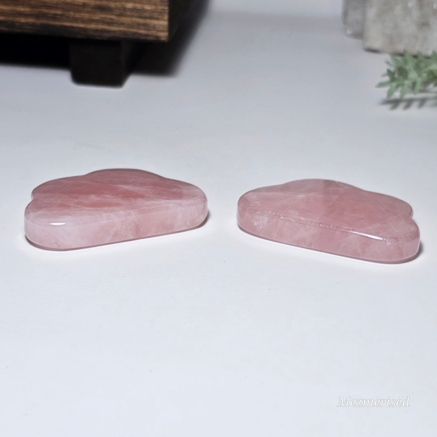 Rose Quartz Cloud Carvings