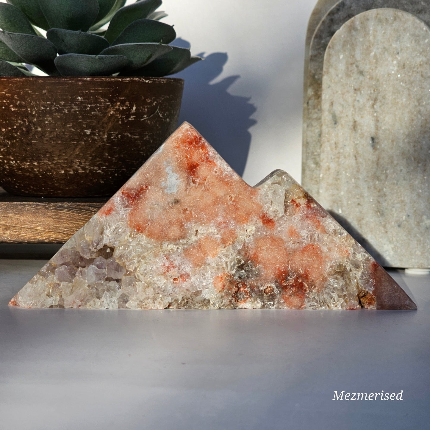 Pink Amethyst Mountain With Quartz