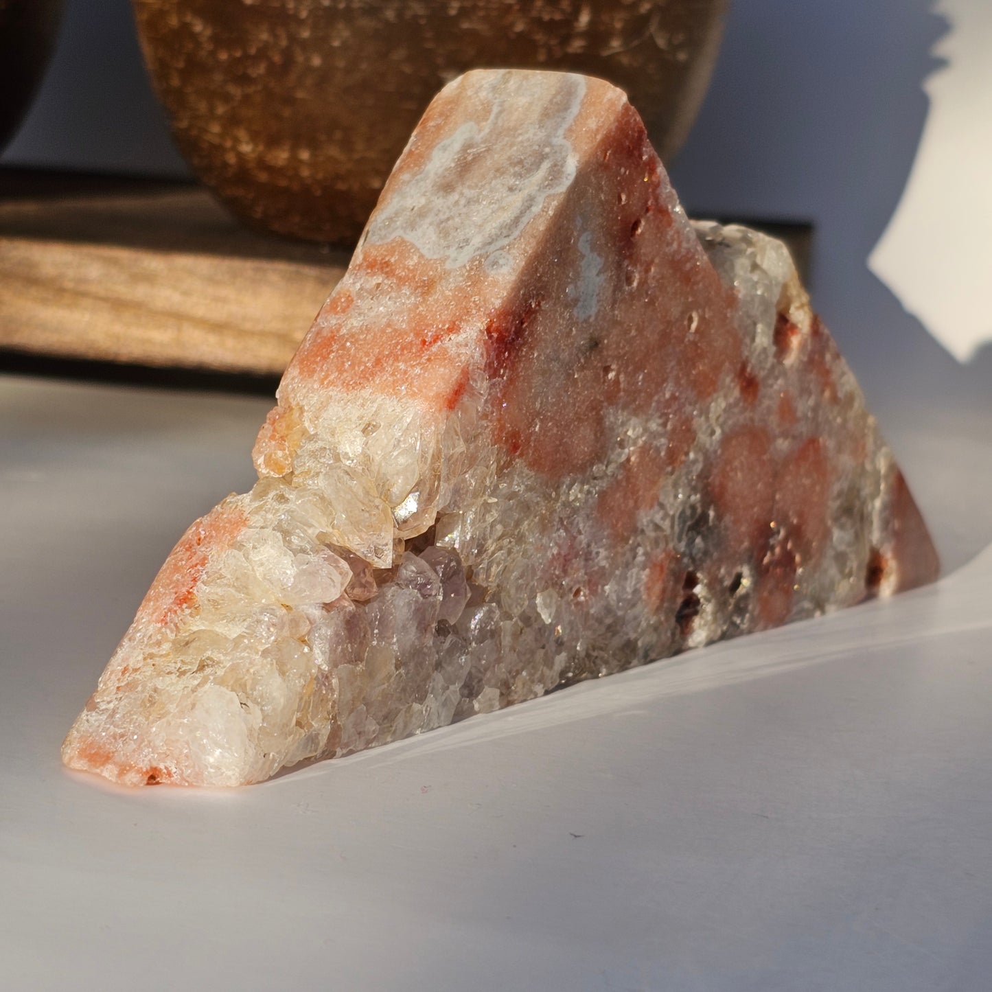 Pink Amethyst Mountain With Quartz