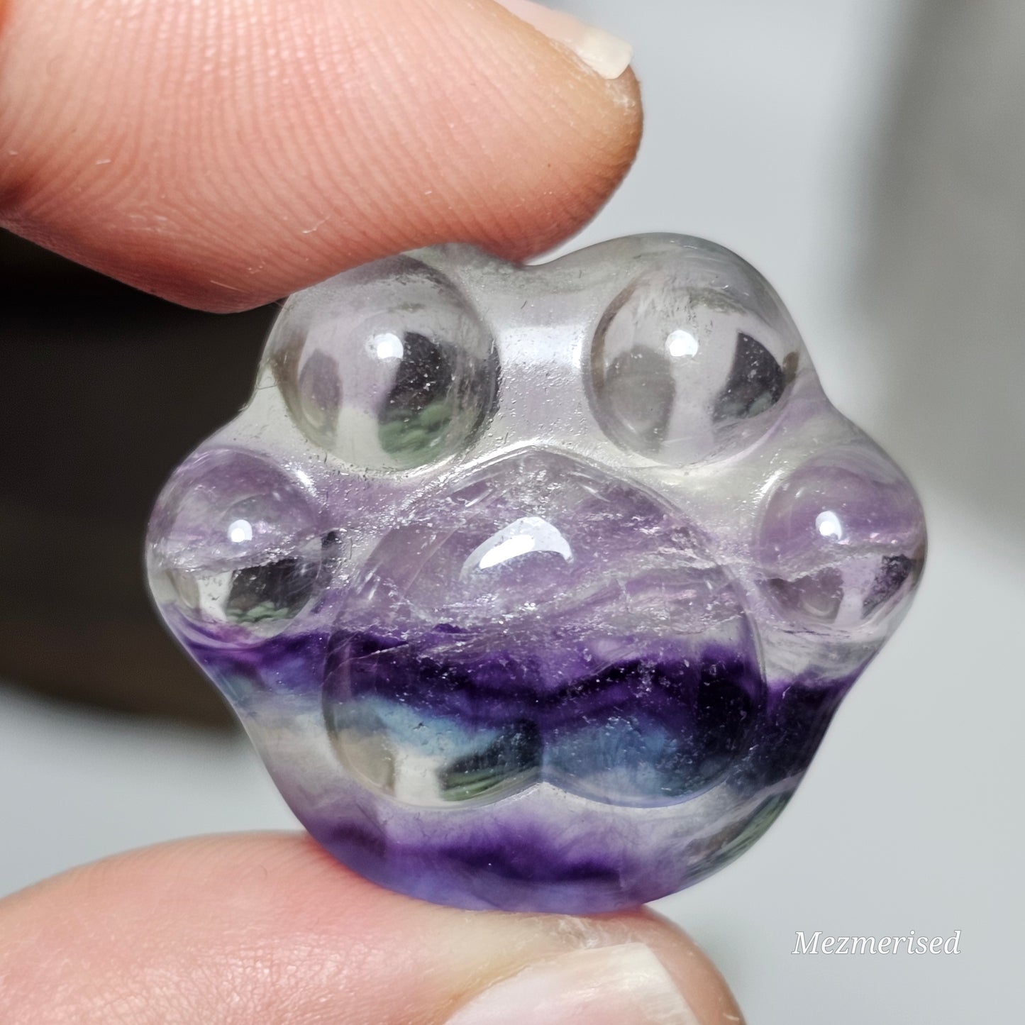 Rainbow Fluorite Paw Carvings