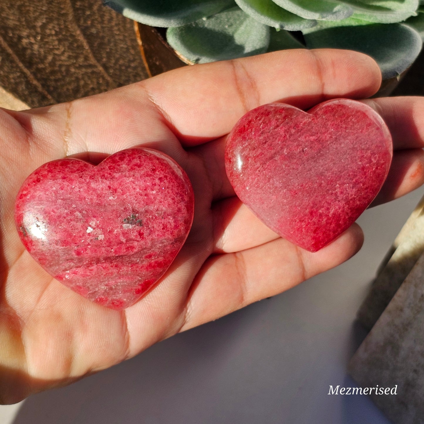 High Quality Rhodonite Heart Carvings