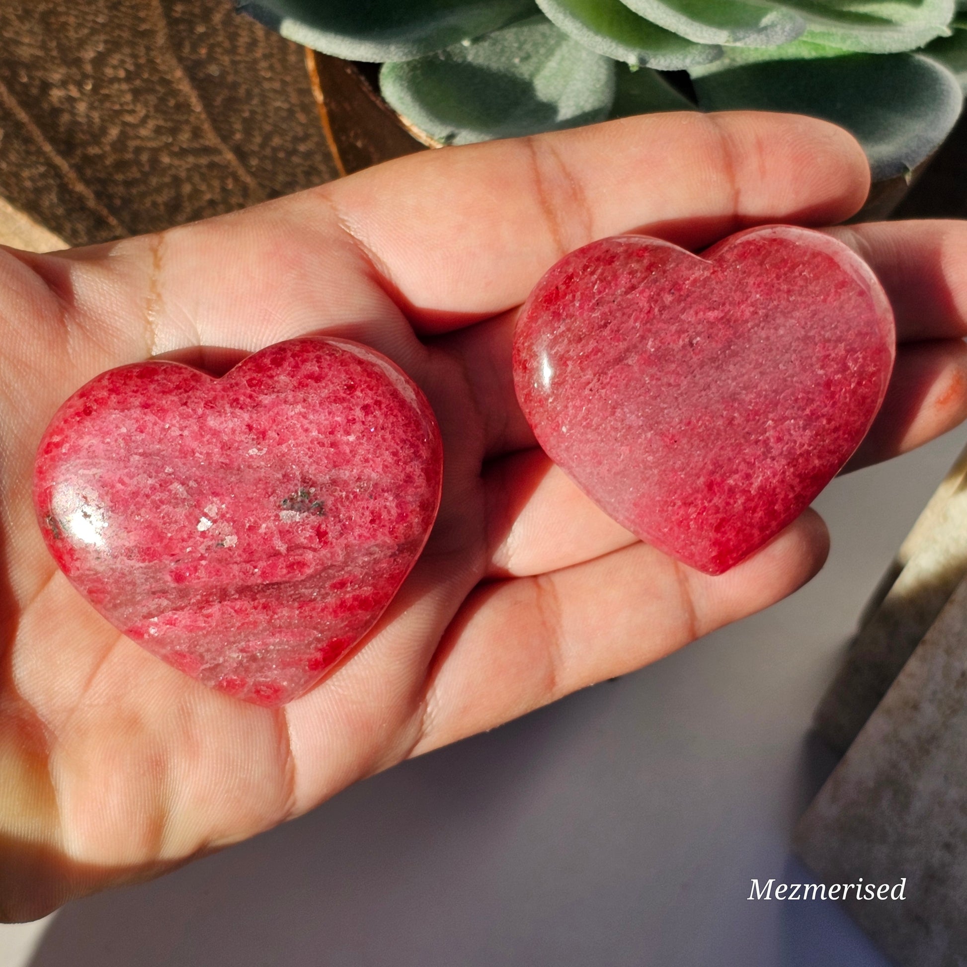 High Quality Rhodonite Heart Carvings