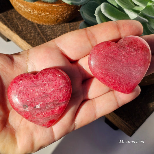 High Quality Rhodonite Heart Carvings