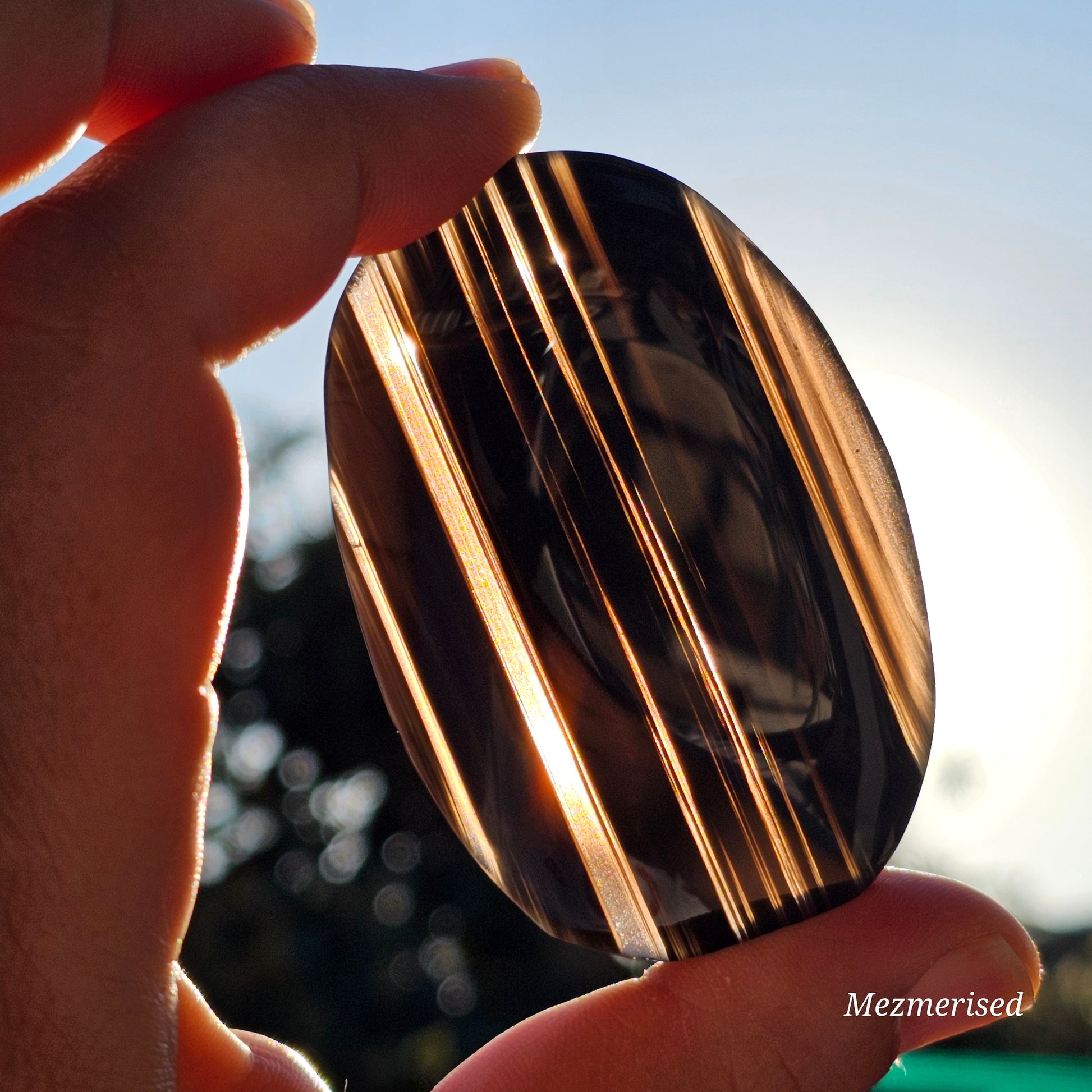 Midnight Lace Obsidian Palm Stone | E