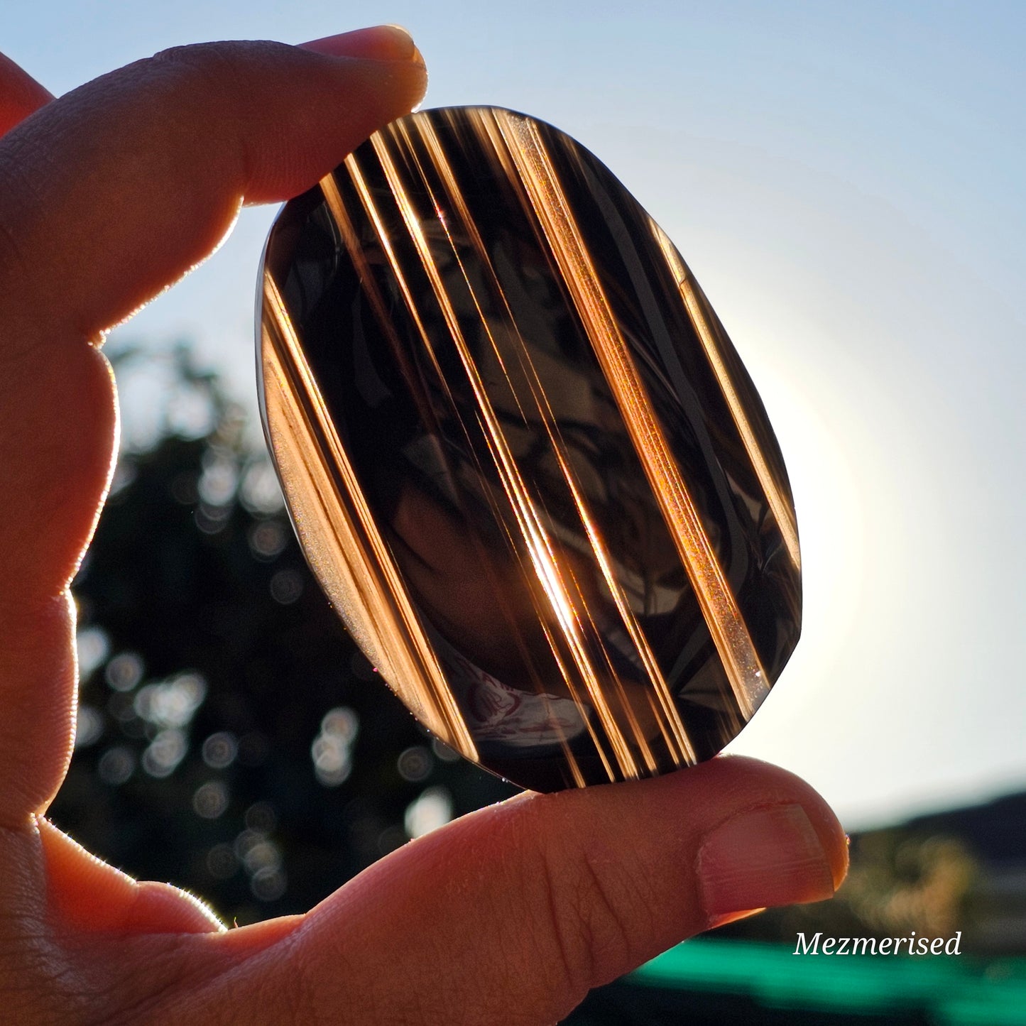 Midnight Lace Obsidian Palm Stone | E