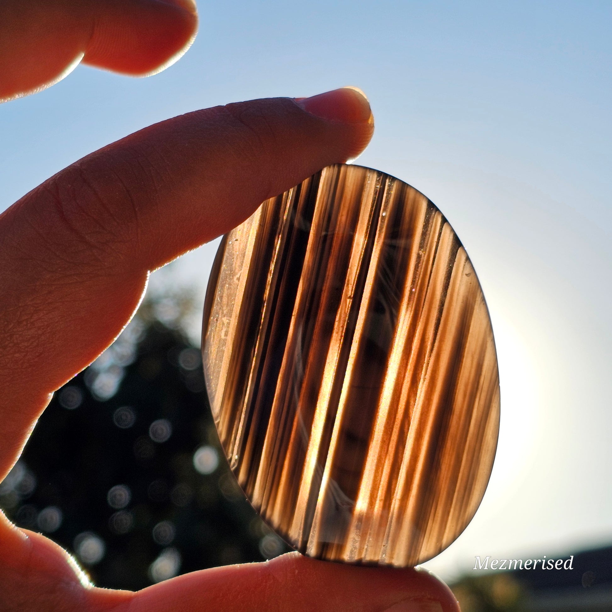 Midnight Lace Obsidian Palm Stone | F