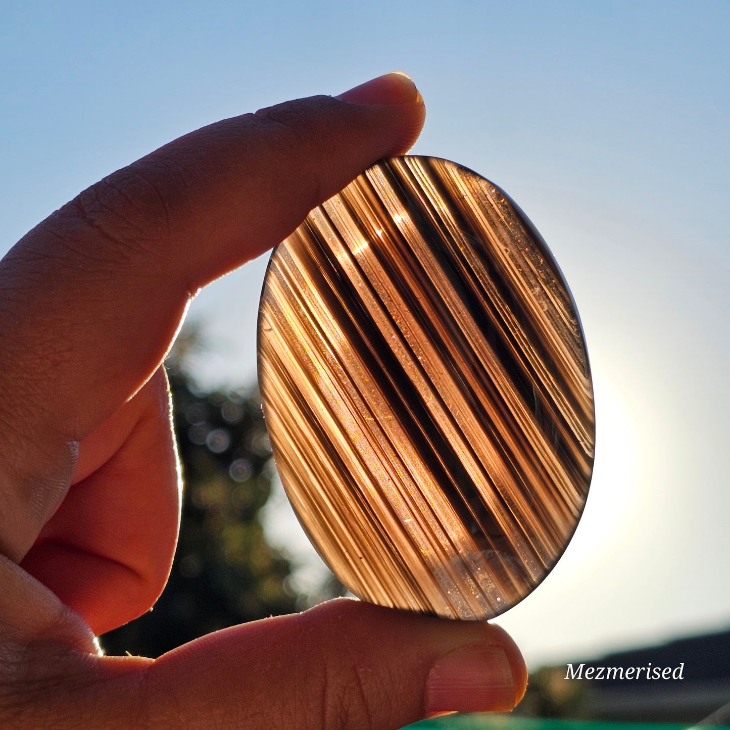 Midnight Lace Obsidian Palm Stone | F