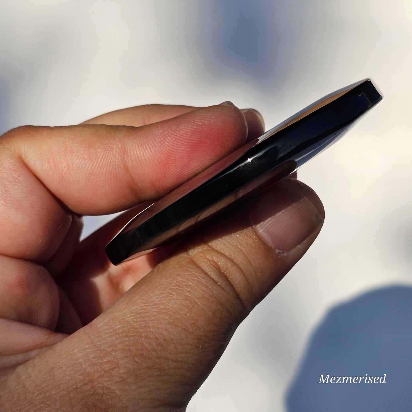 Midnight Lace Obsidian Palm Stone | F