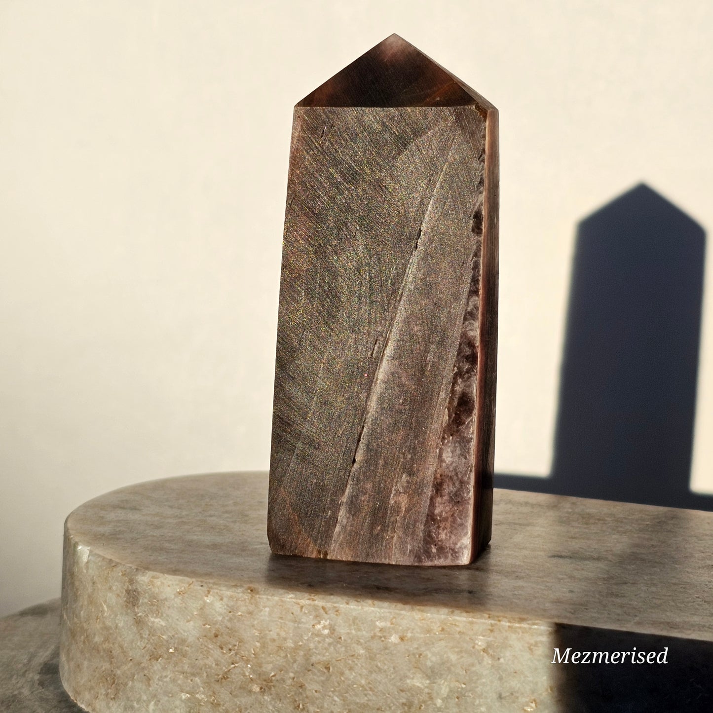 Gemmy High Quality Lepidolite/Purple Mica Obelisk (A)