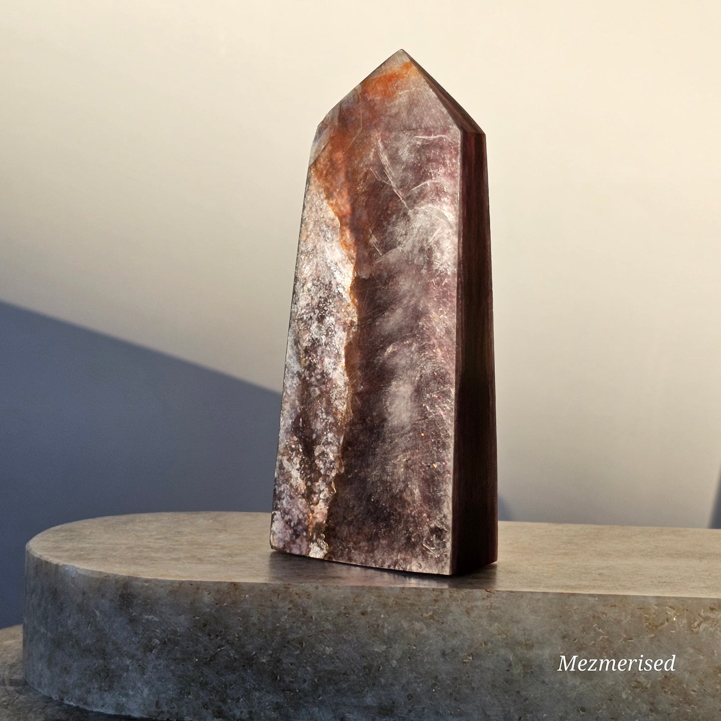 Gemmy High Quality Lepidolite/Purple Mica Obelisk (C)