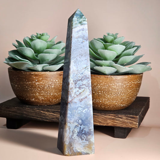 Purple Moss Agate Obelisk